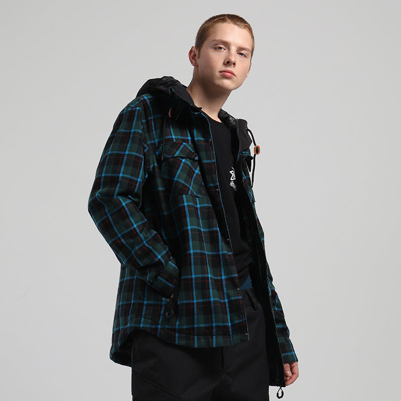 Buffalo Plaid Hooded Snowboard Jackets