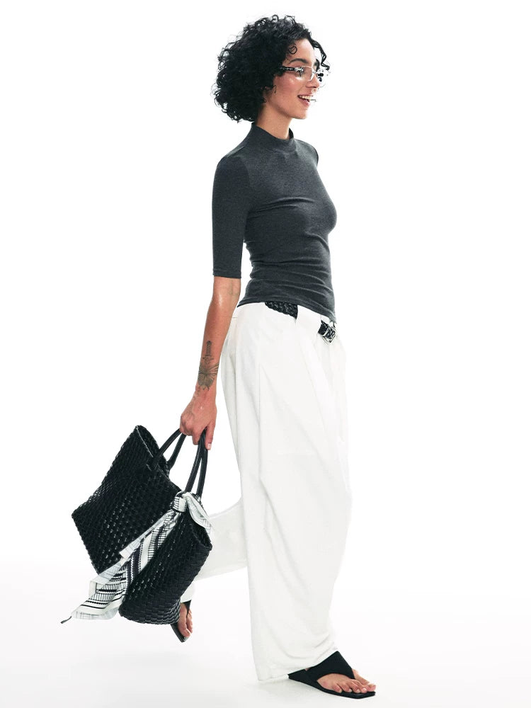 Draped Pleat Sarouel Trousers