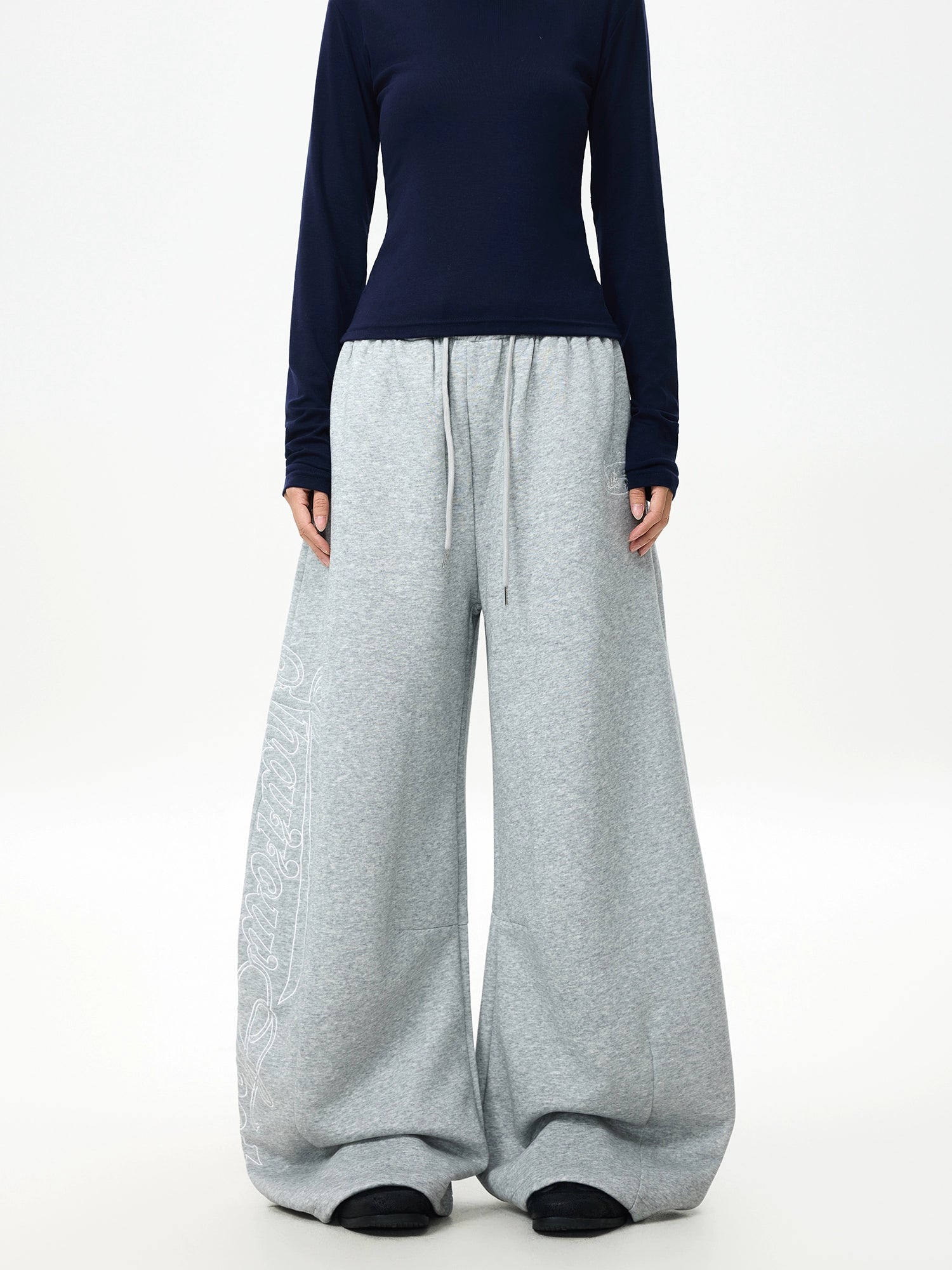 Silver Drift Wide-Leg Sweatpants