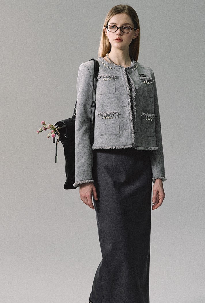 Veste en tweed perle