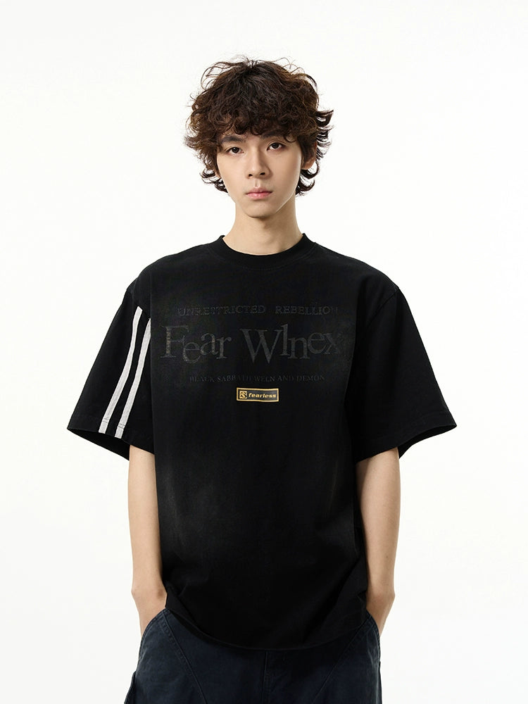 Sporty Sleeves Graphic Oversized T-Shirt