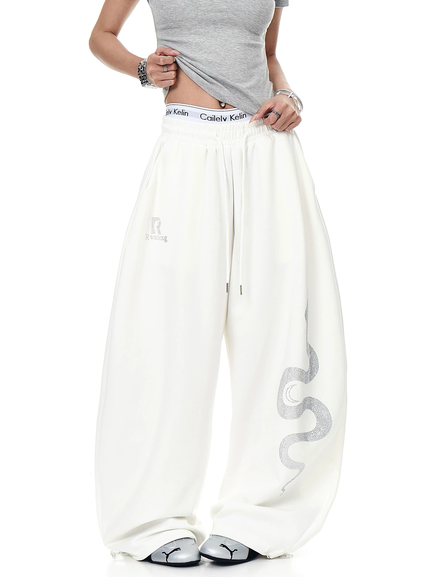 Lunar Serpent Halo Fleece Sweatpants