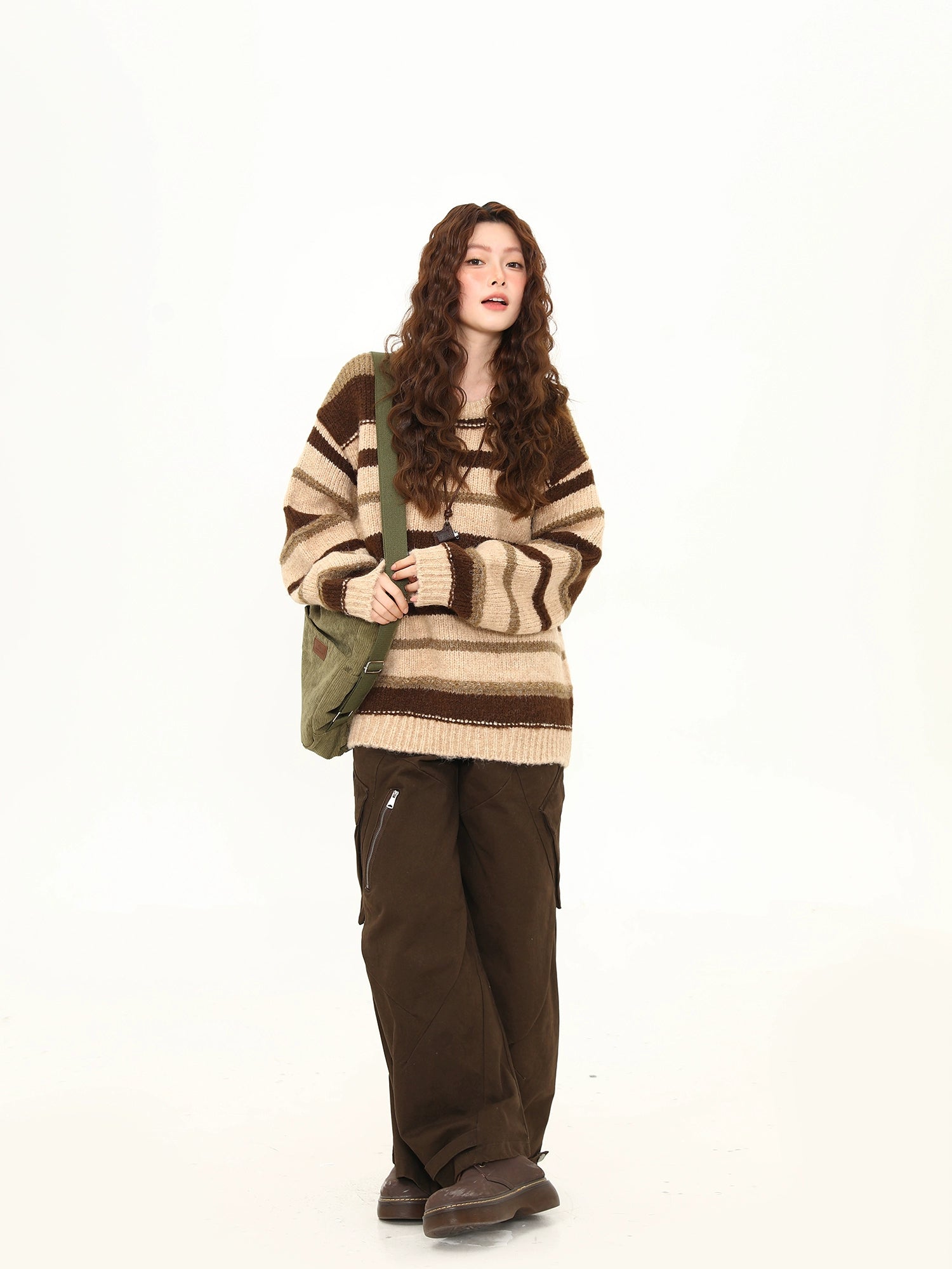 Caramel Swirl Cozy Stripe Sweater