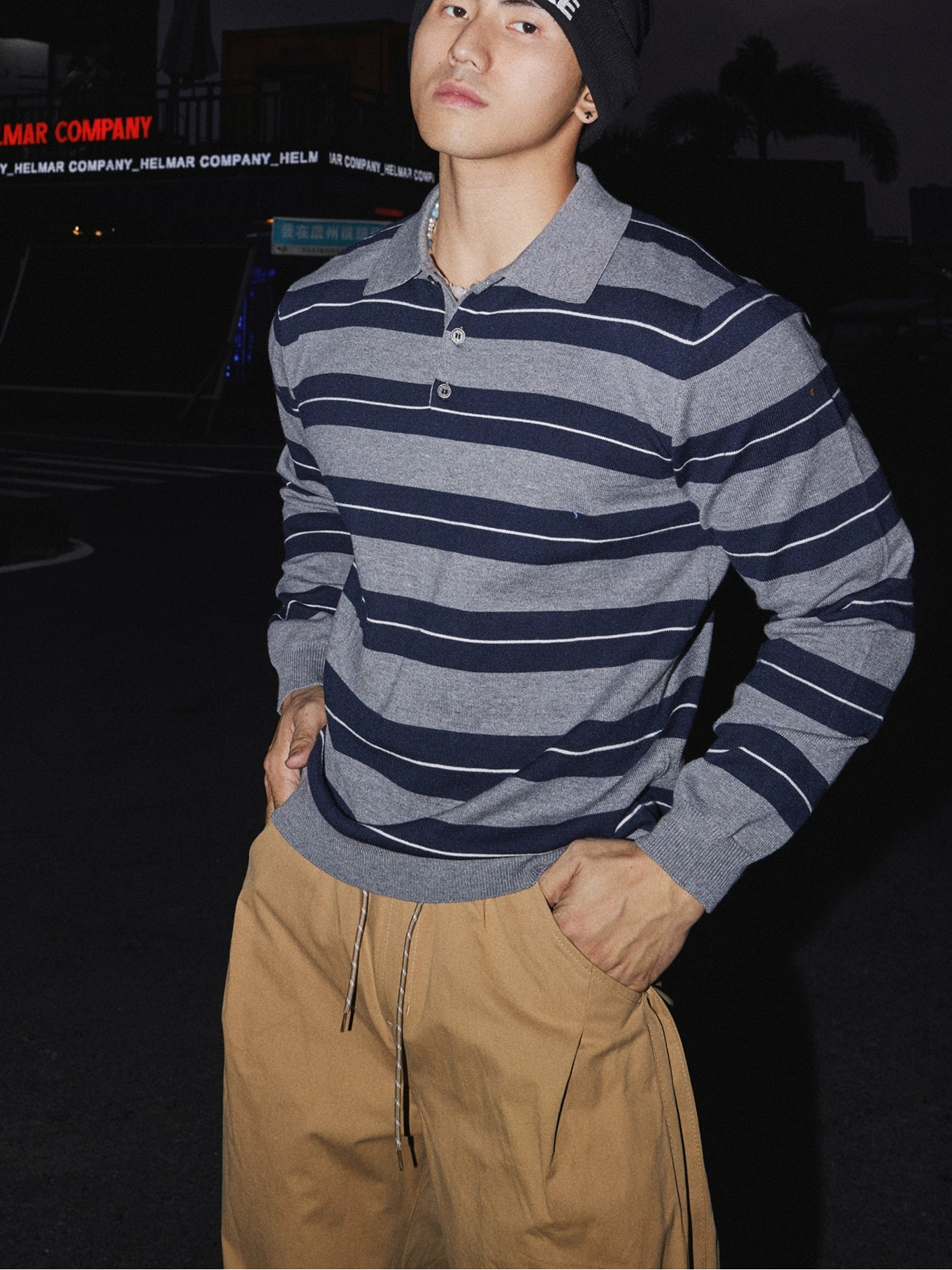 Midnight Lane Stripe Polo Sweater