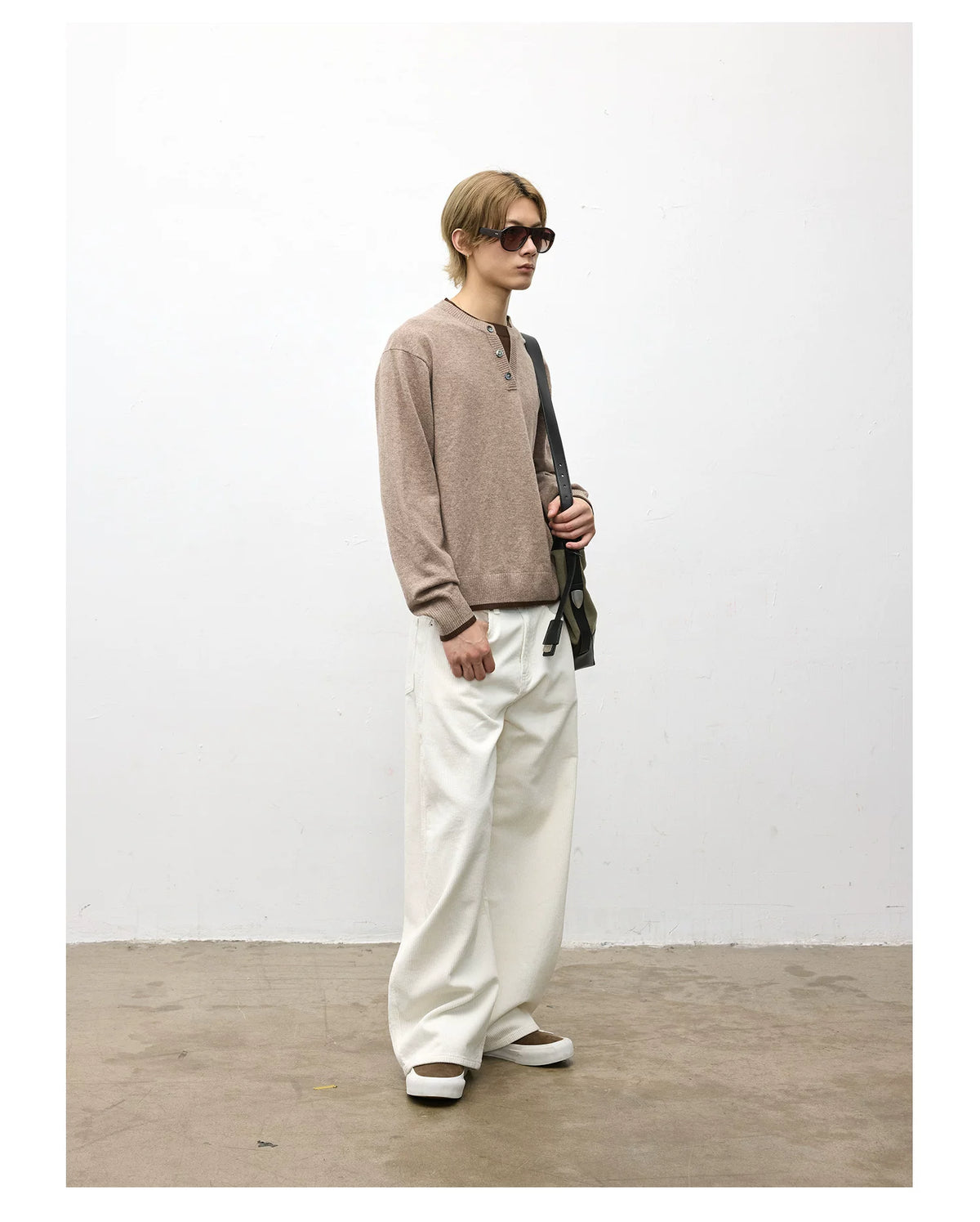 Rowan Henley Wool Knit Sweater