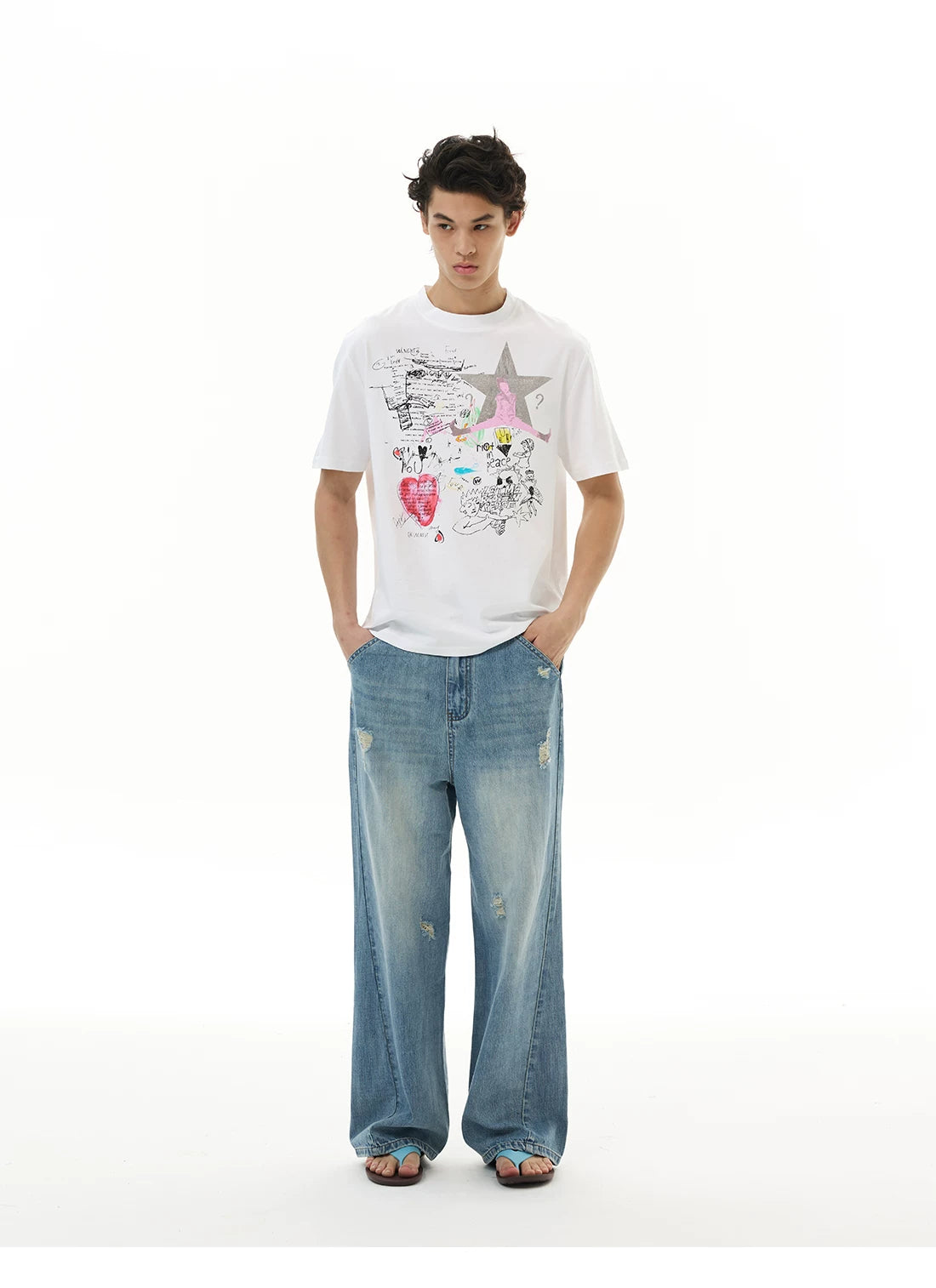 Ocean Fade Super‑Wide Jeans