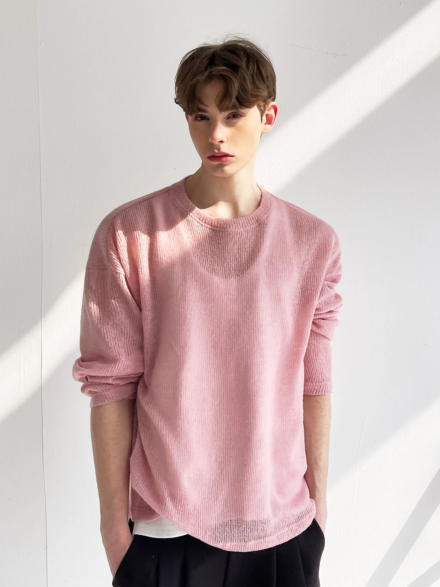 Blush Haze Sheer Knit Sweater