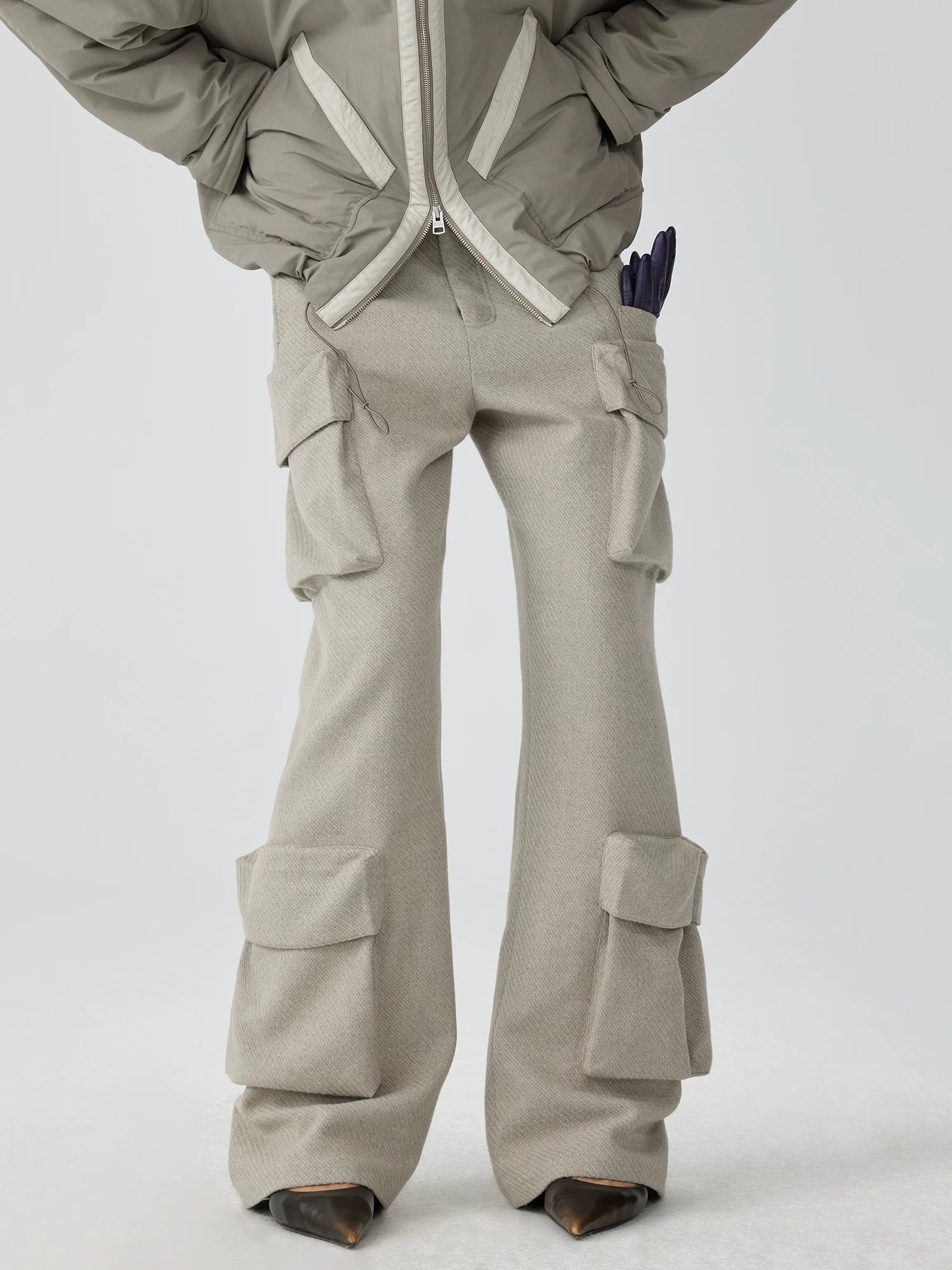 Multi-Pocket Wide-Leg Cargo Trouser