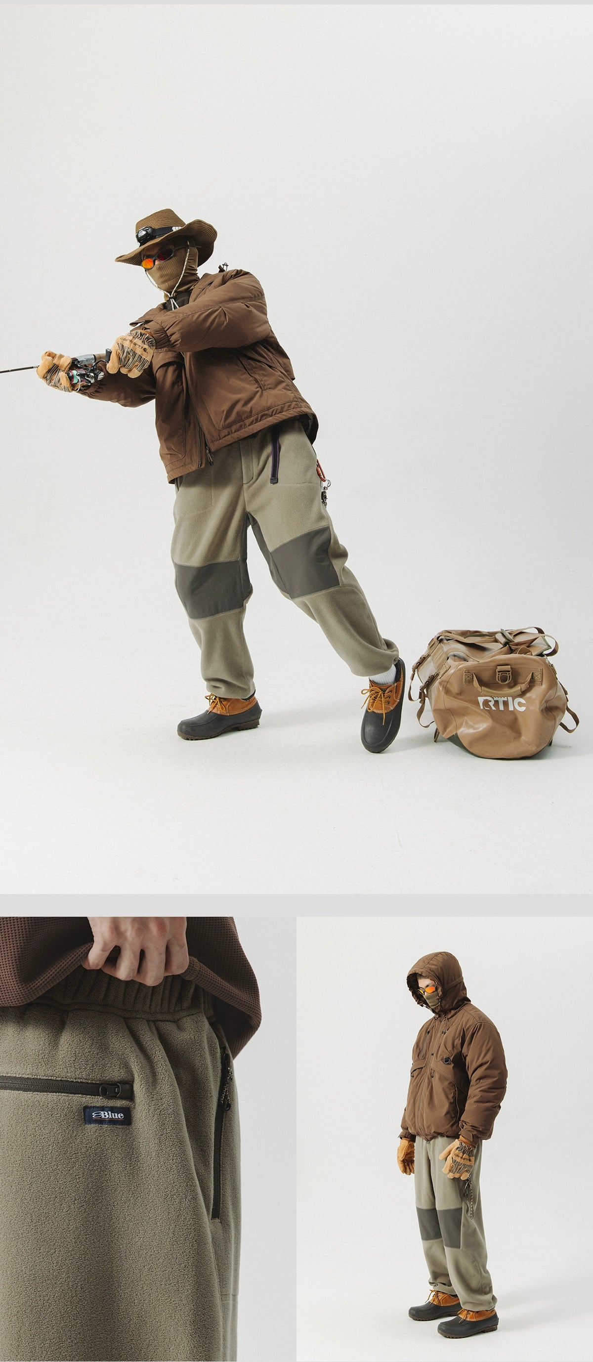 Panelled Fleece Utility Track Pants