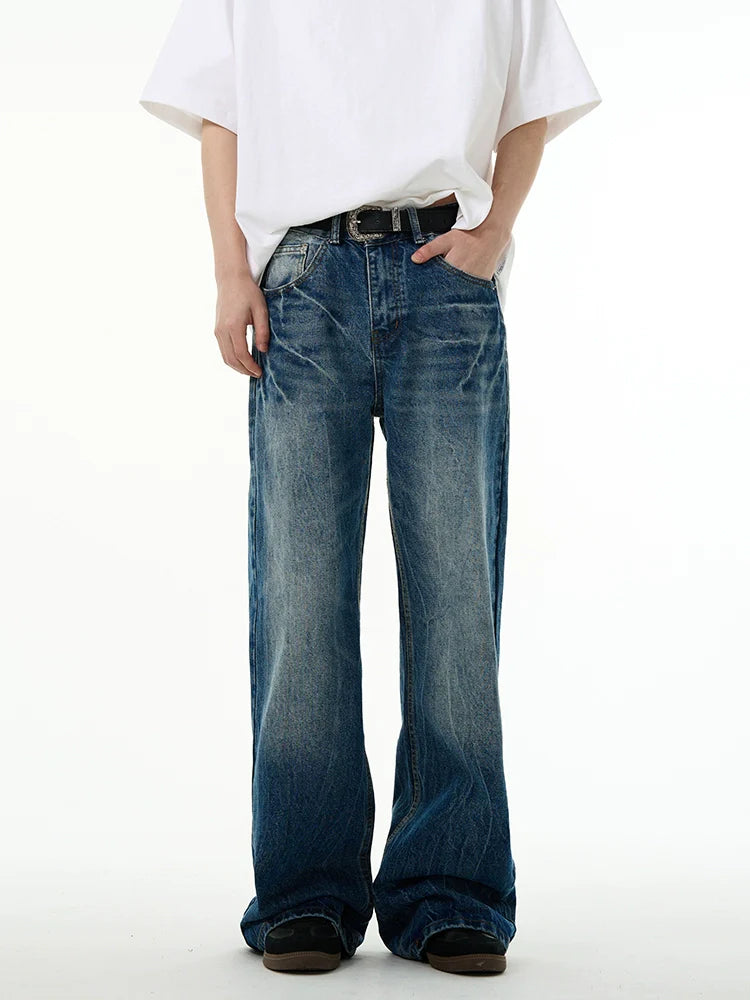 Classic Wash Straight-Leg Denim Jeans - chiclara