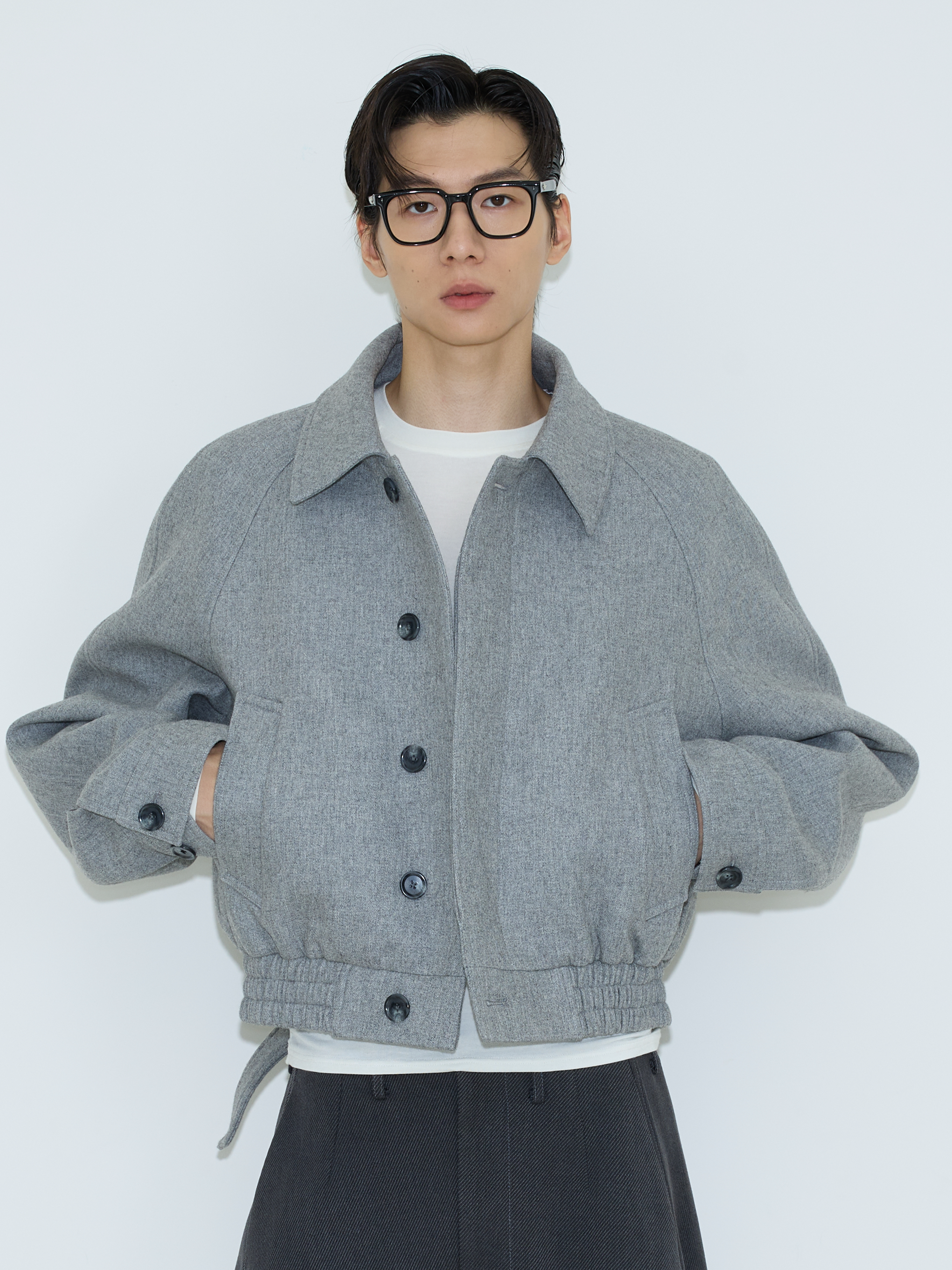 Granite Loft Cropped Wool Blouson