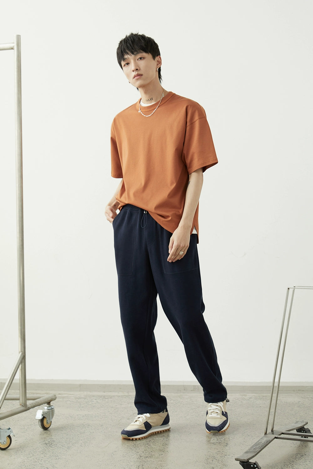 Drawstring Wide-Leg Athletic Pants