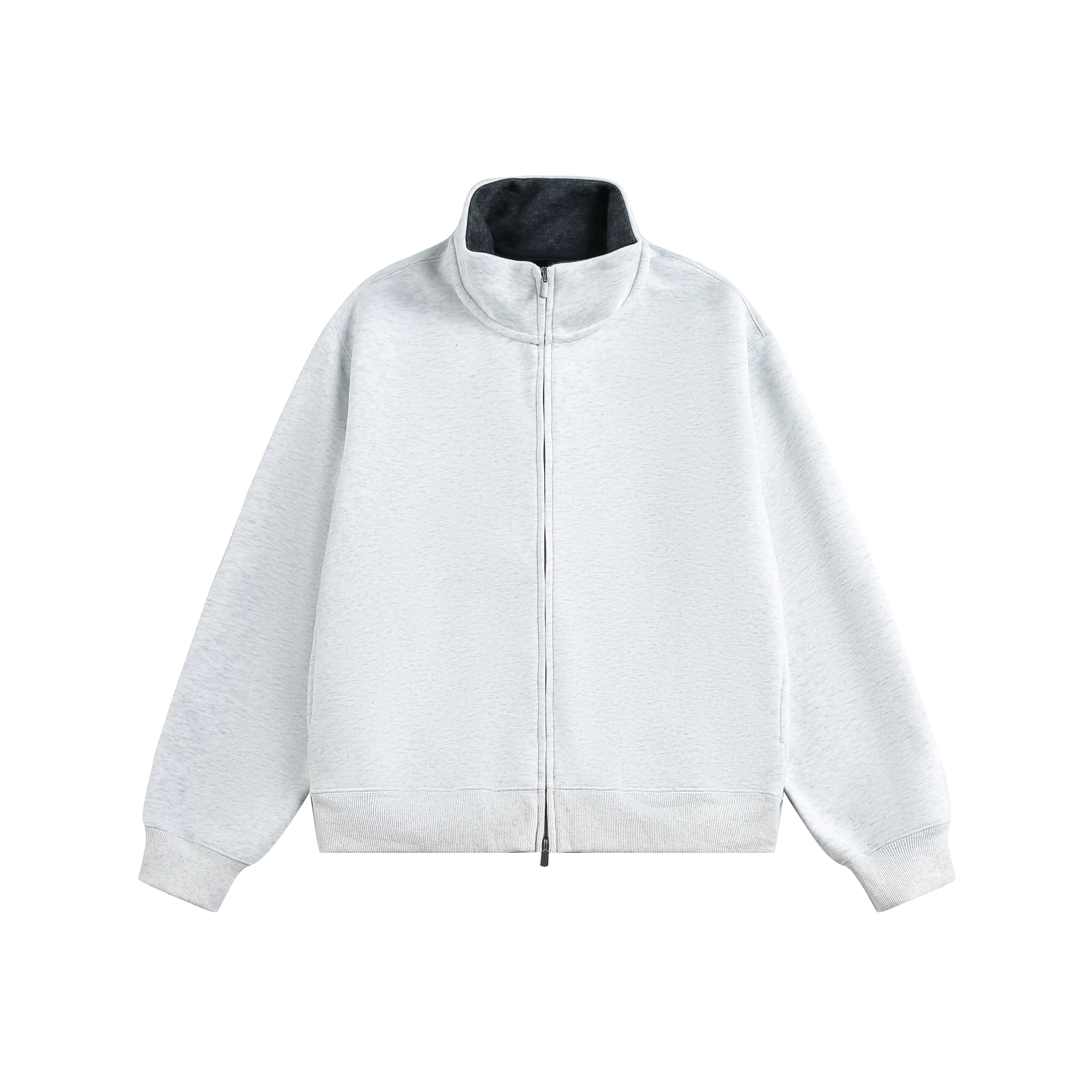 Dual-Tone Varsity Zip Hoodie