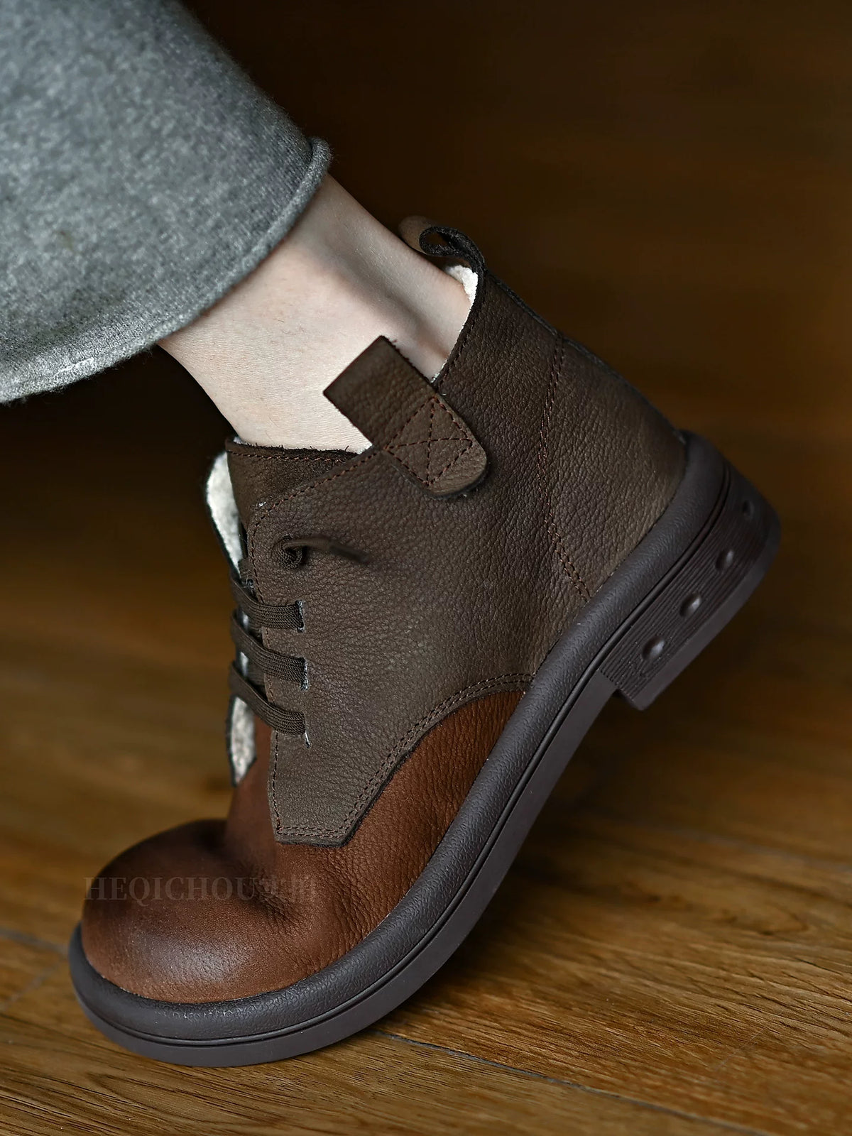 Tavira Two-Tone Leather Lace-Up Shoes