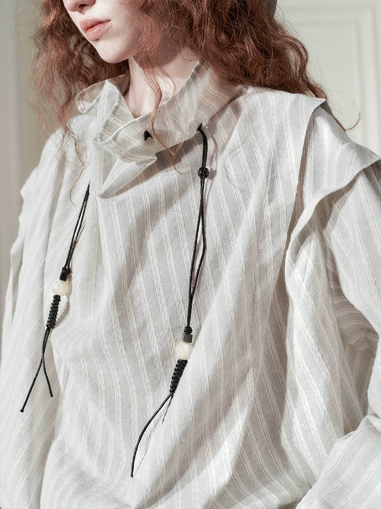 Oversized High-Neck Blouse