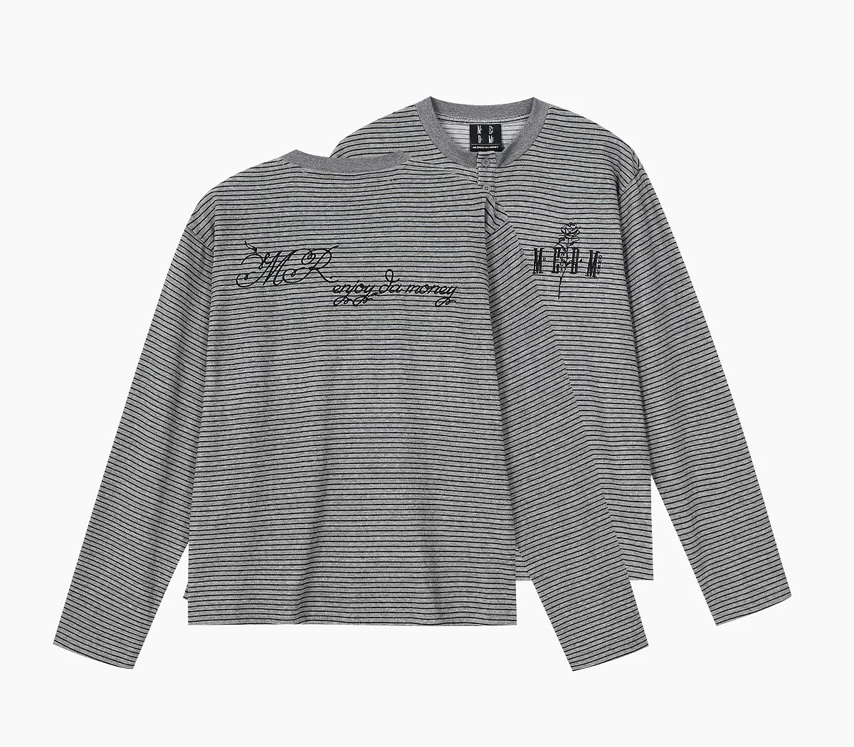 Striped Whisper Henley Long-Sleeve