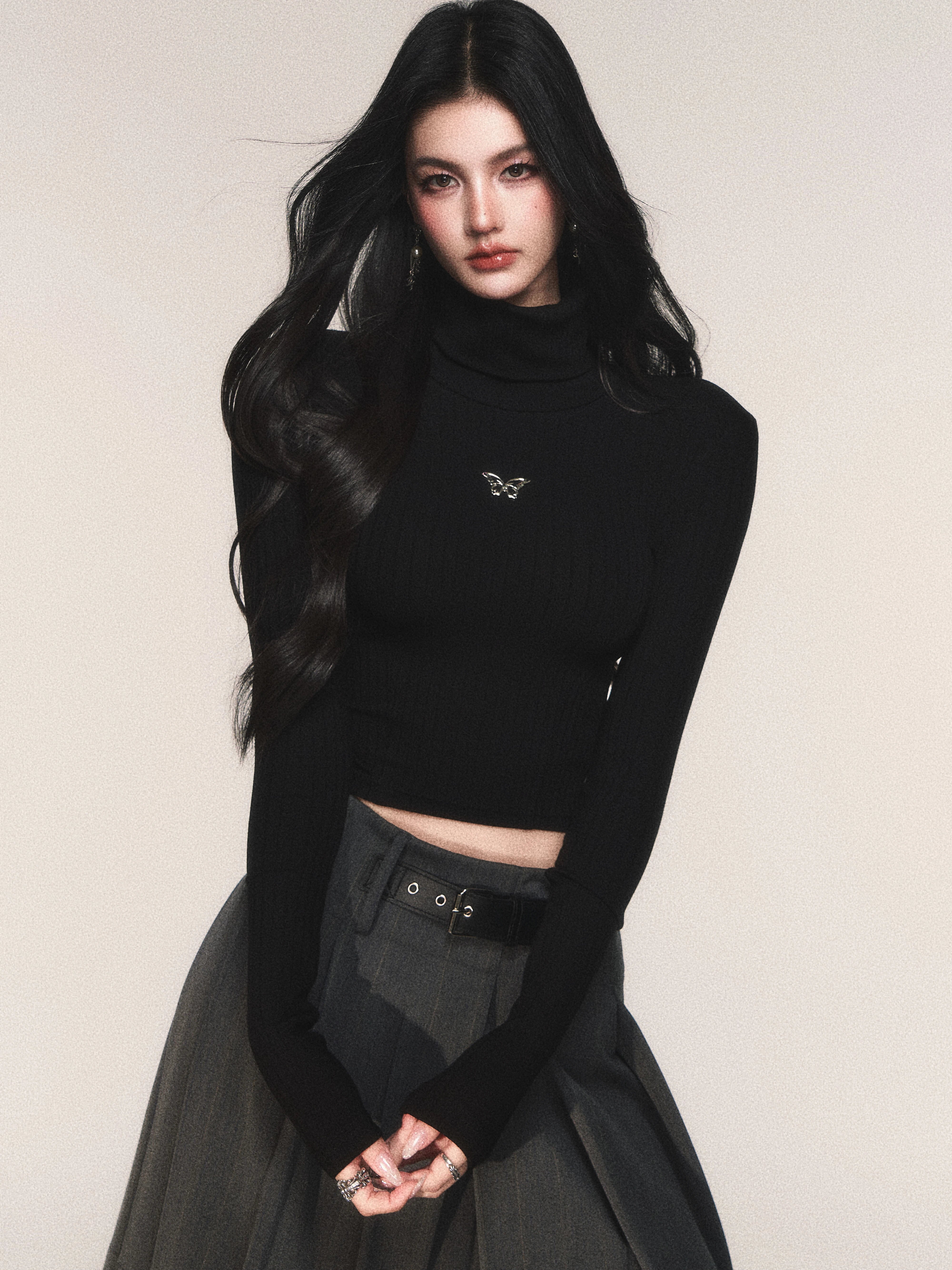 Butterfly Echo Cropped Turtleneck