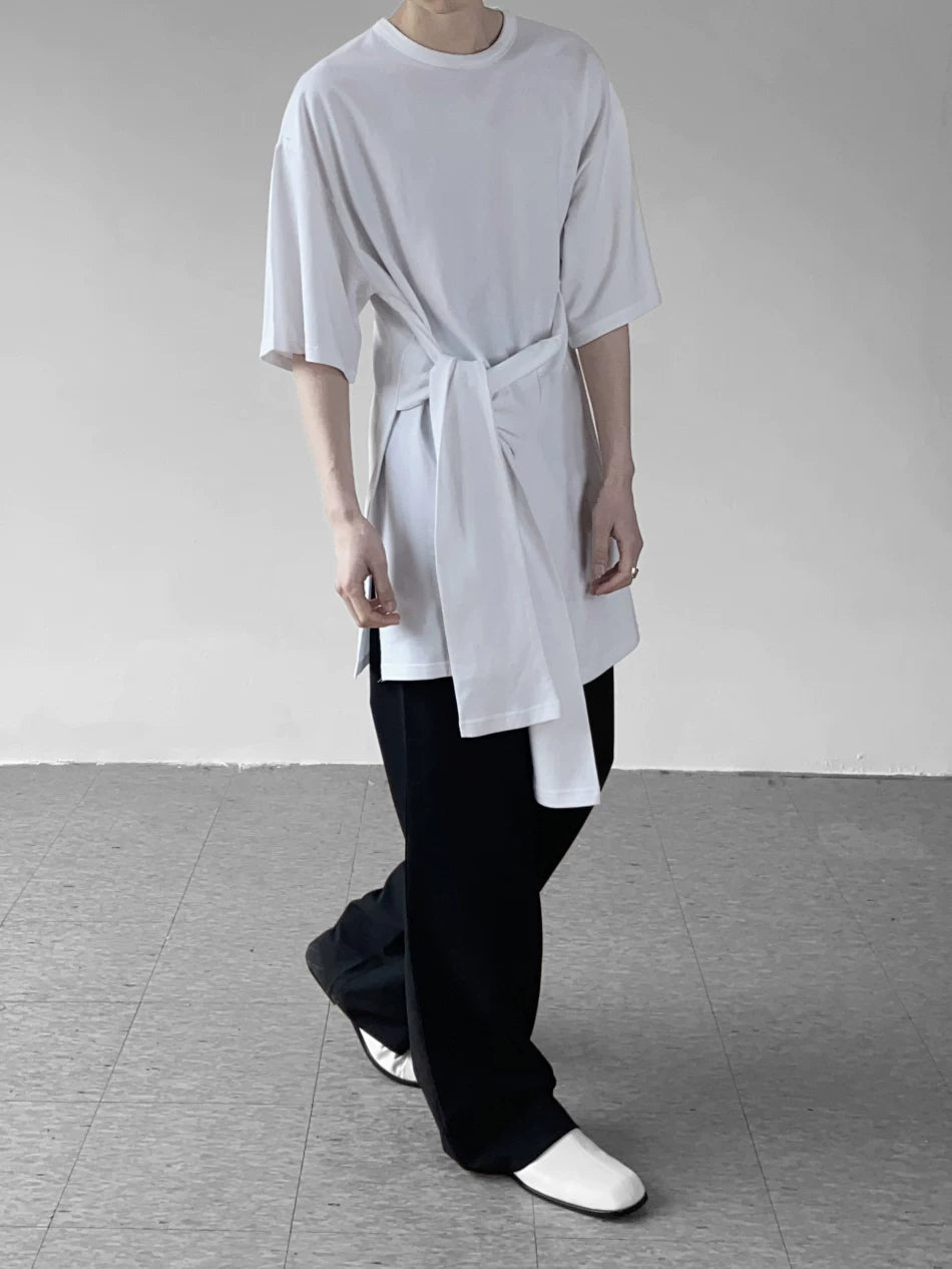 White Sash Wrap Tee