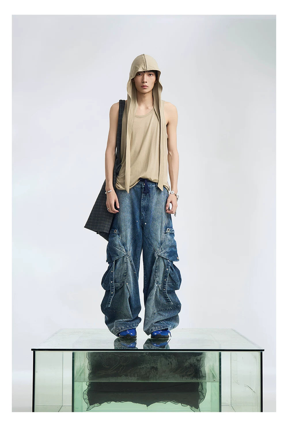 Layered Pocket Barrel Leg Jeans