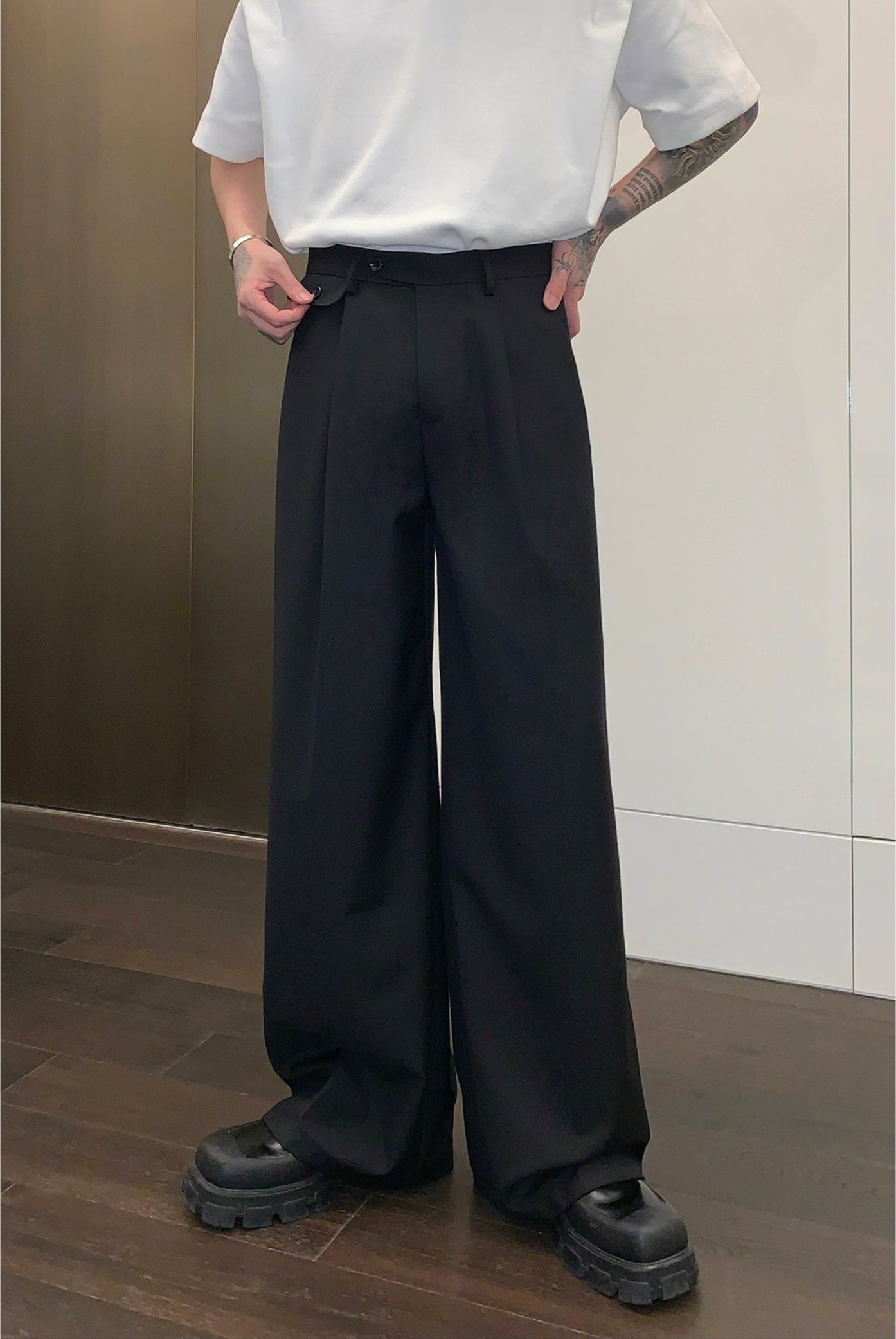 Wide-Leg Dress Pants