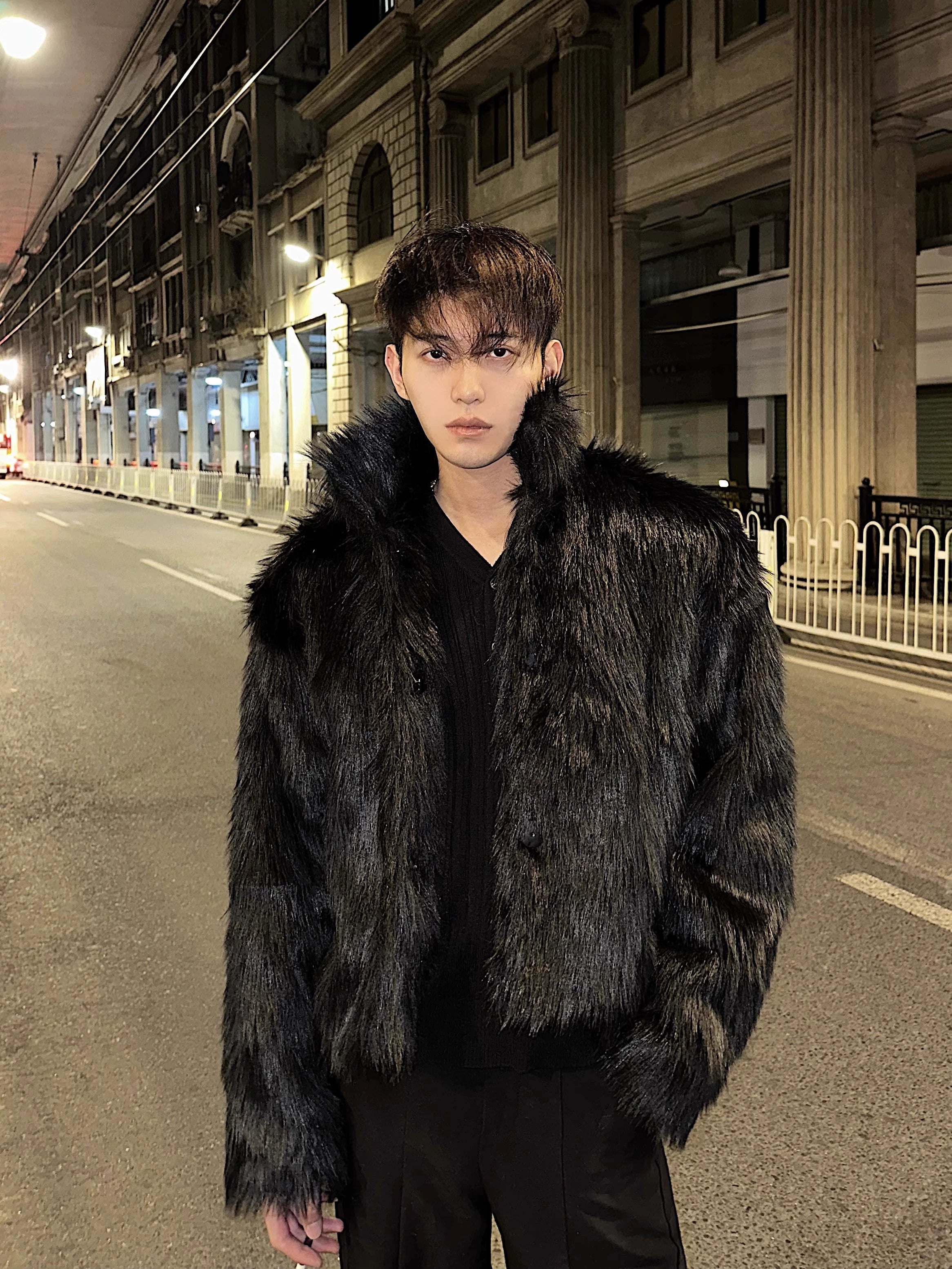 Brown Faux Fur Hooded Coat