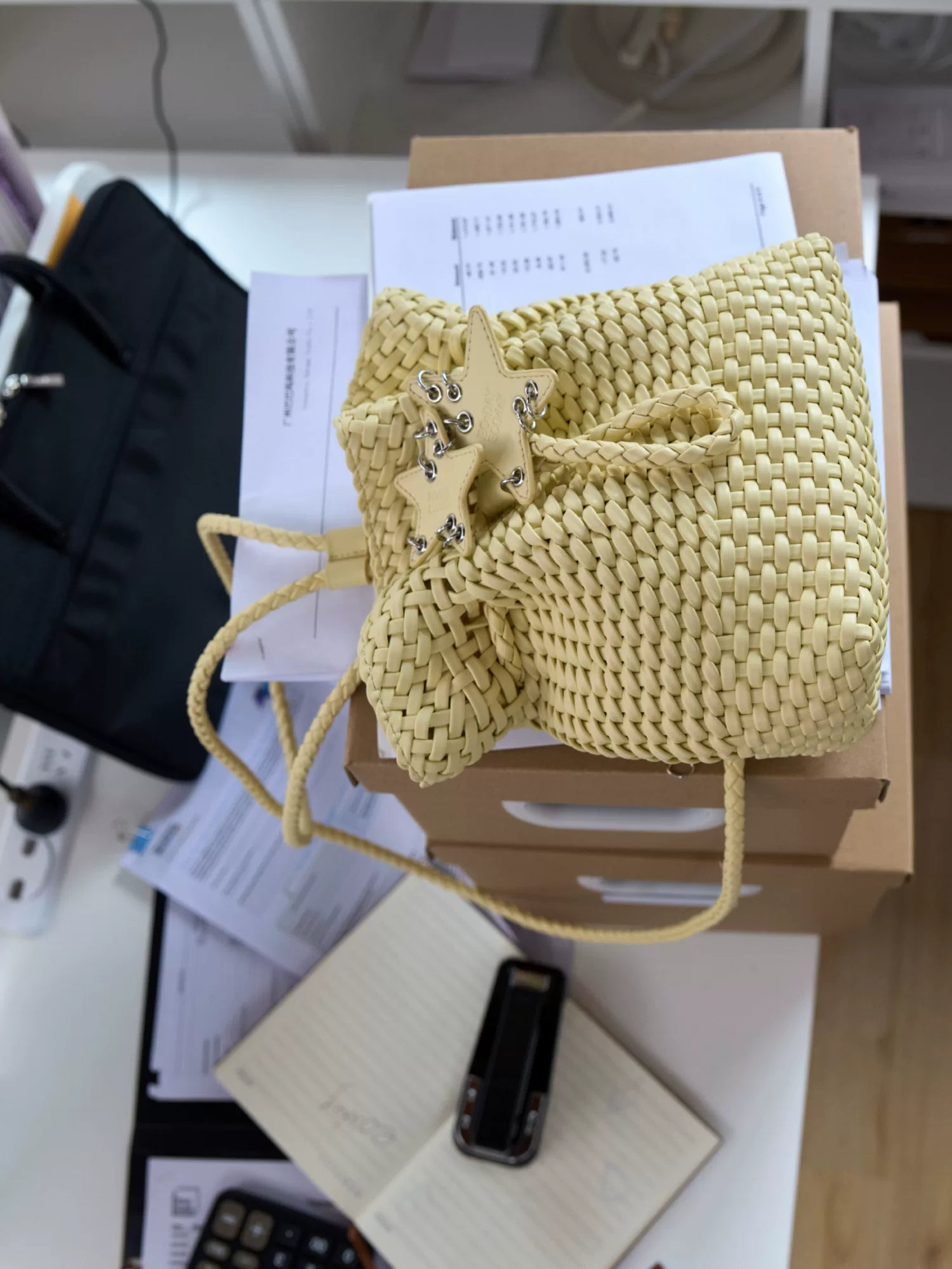 Woven Star Drawstring Backpack - view 1