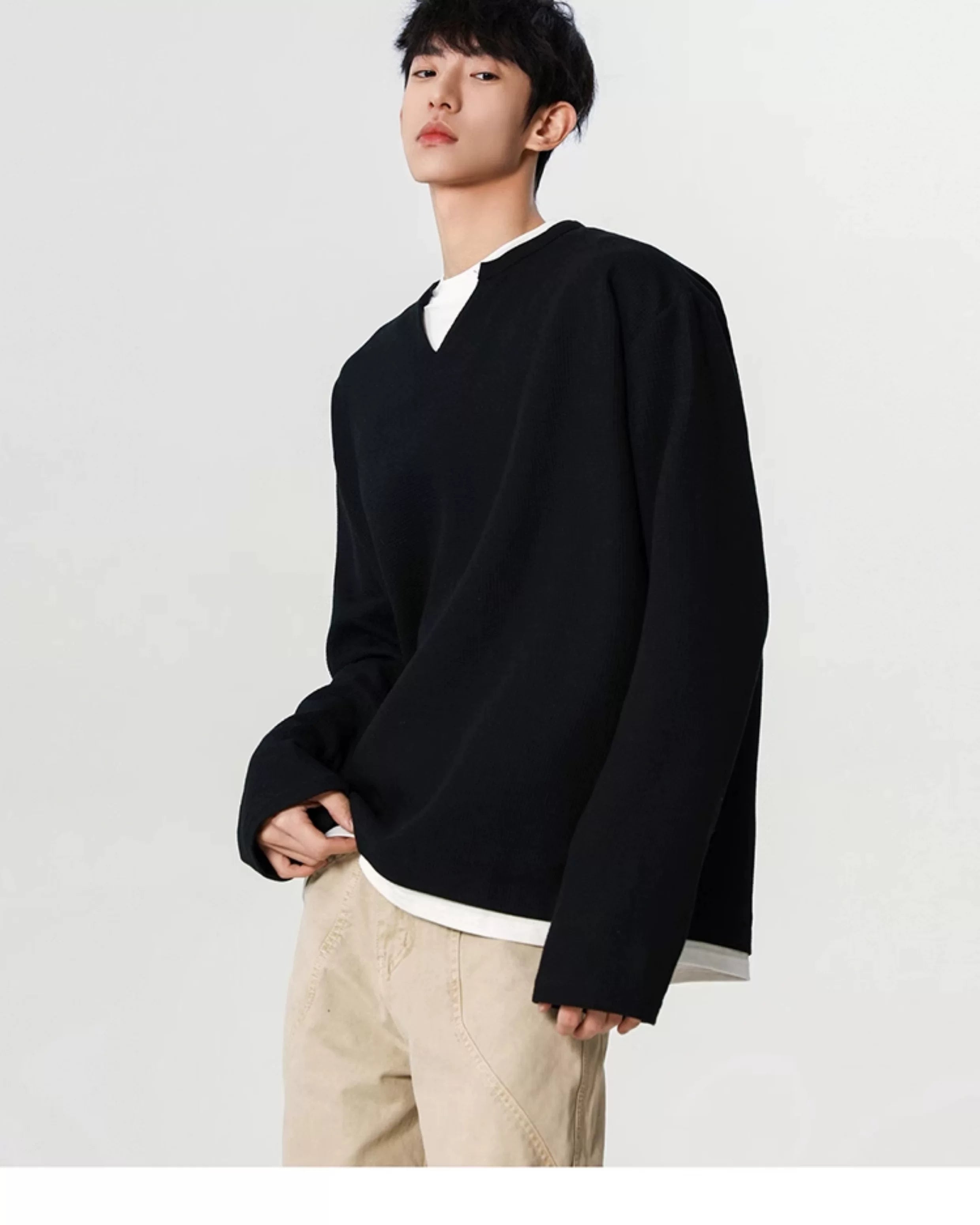 Heather Grid Relaxed Sweatshirt