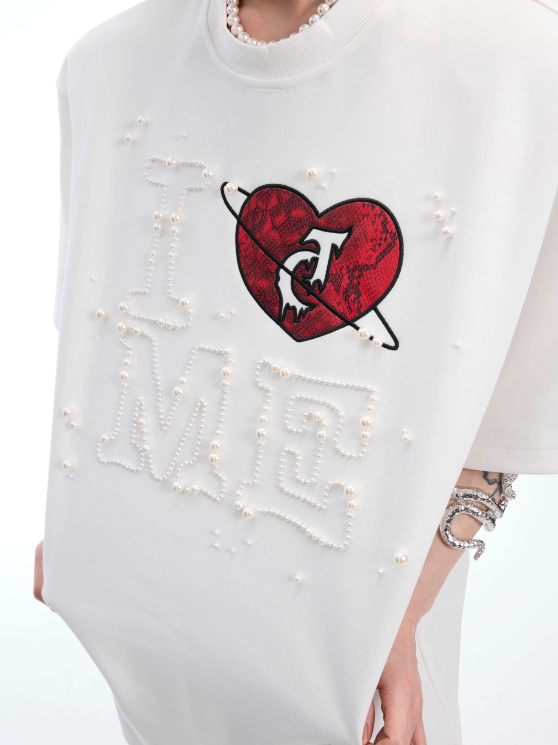Love Me Crystal Black Graphic Tee