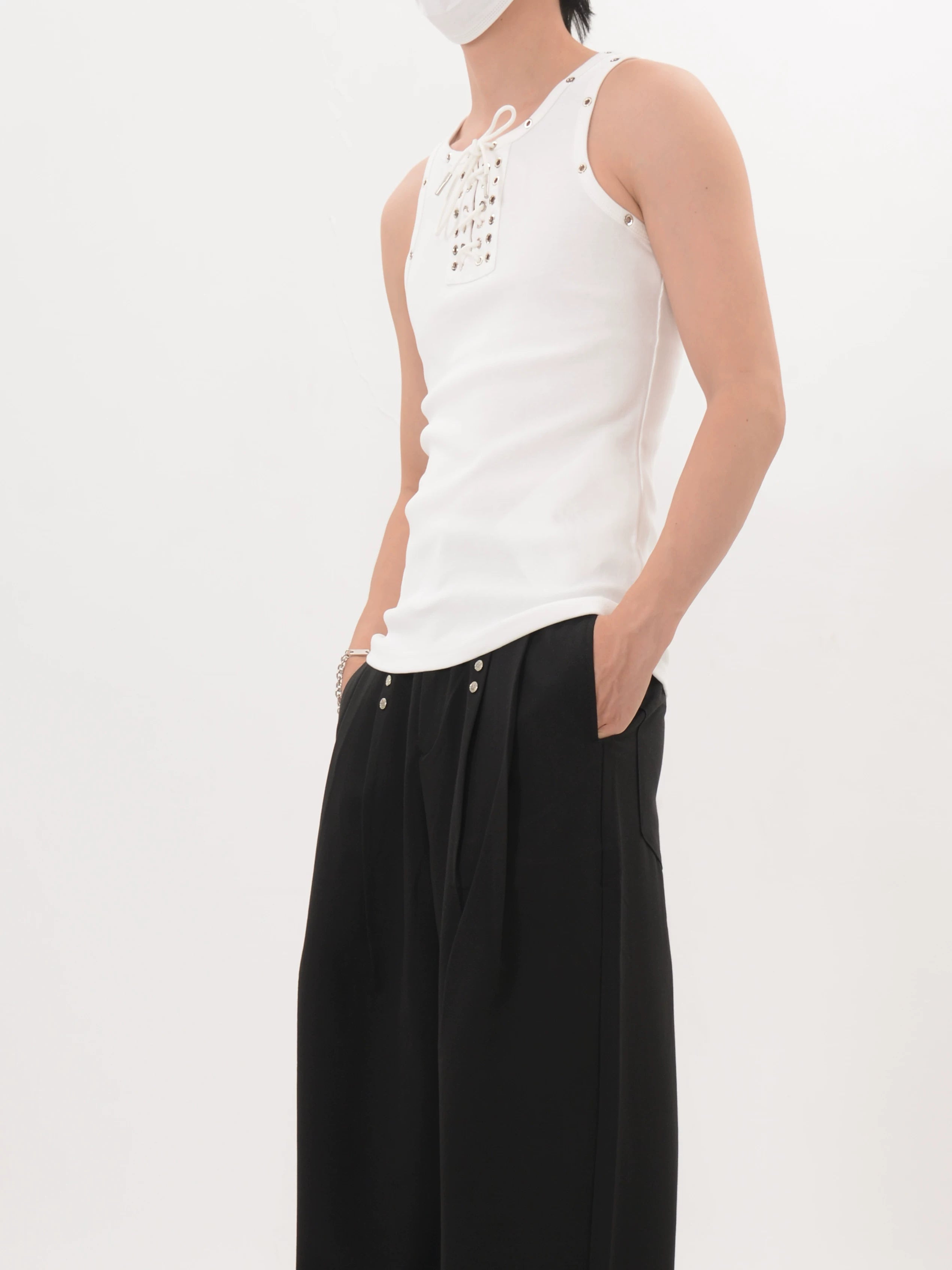 Midnight Grommet Lace Tank