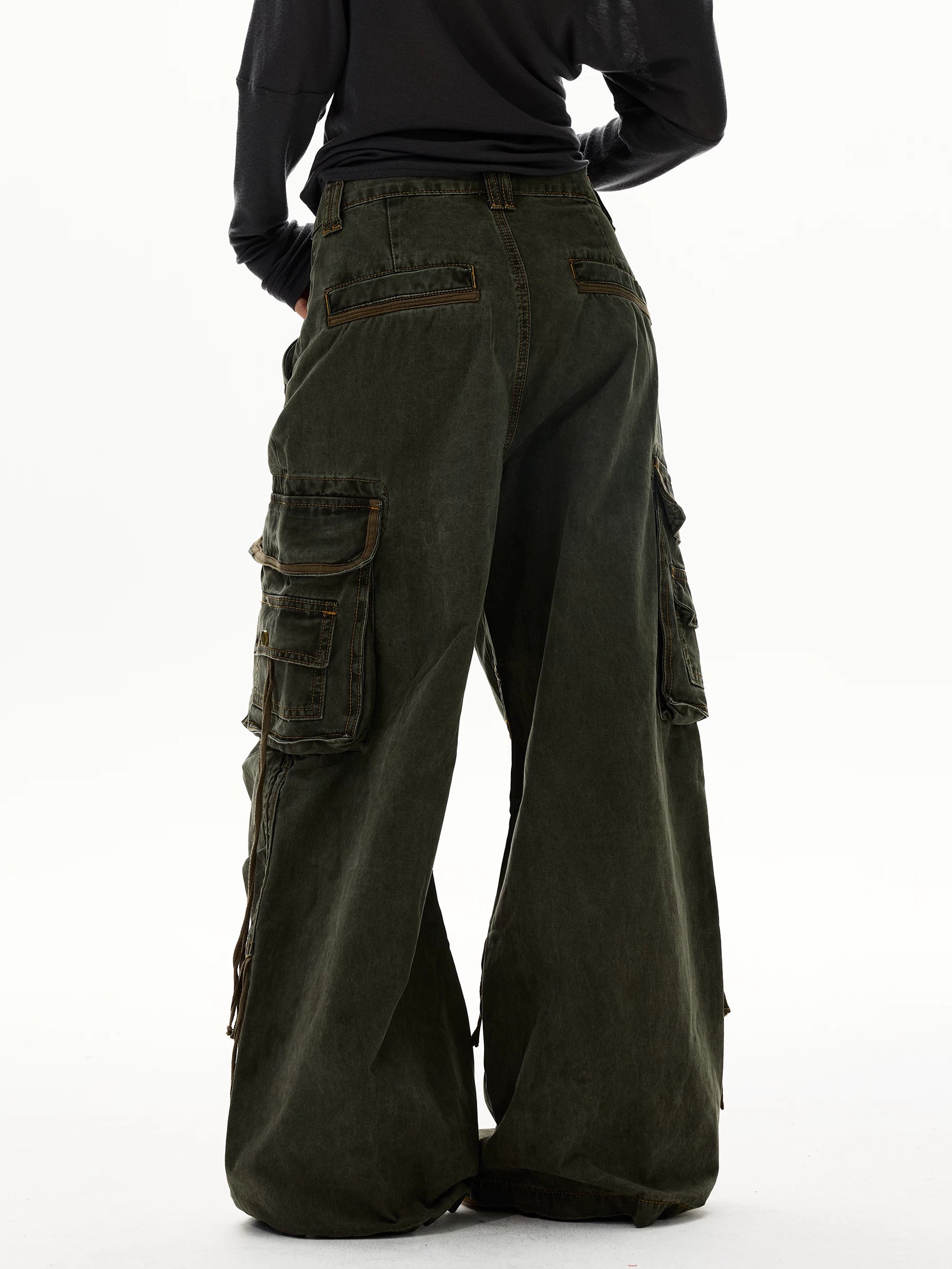 Astro Deck Wide‑Leg Strap Cargo Jeans