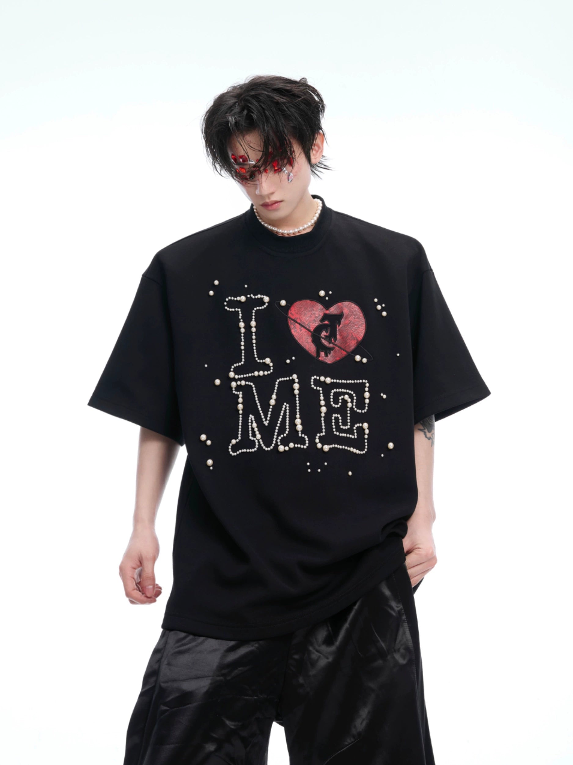 Love Me Crystal Black Graphic Tee