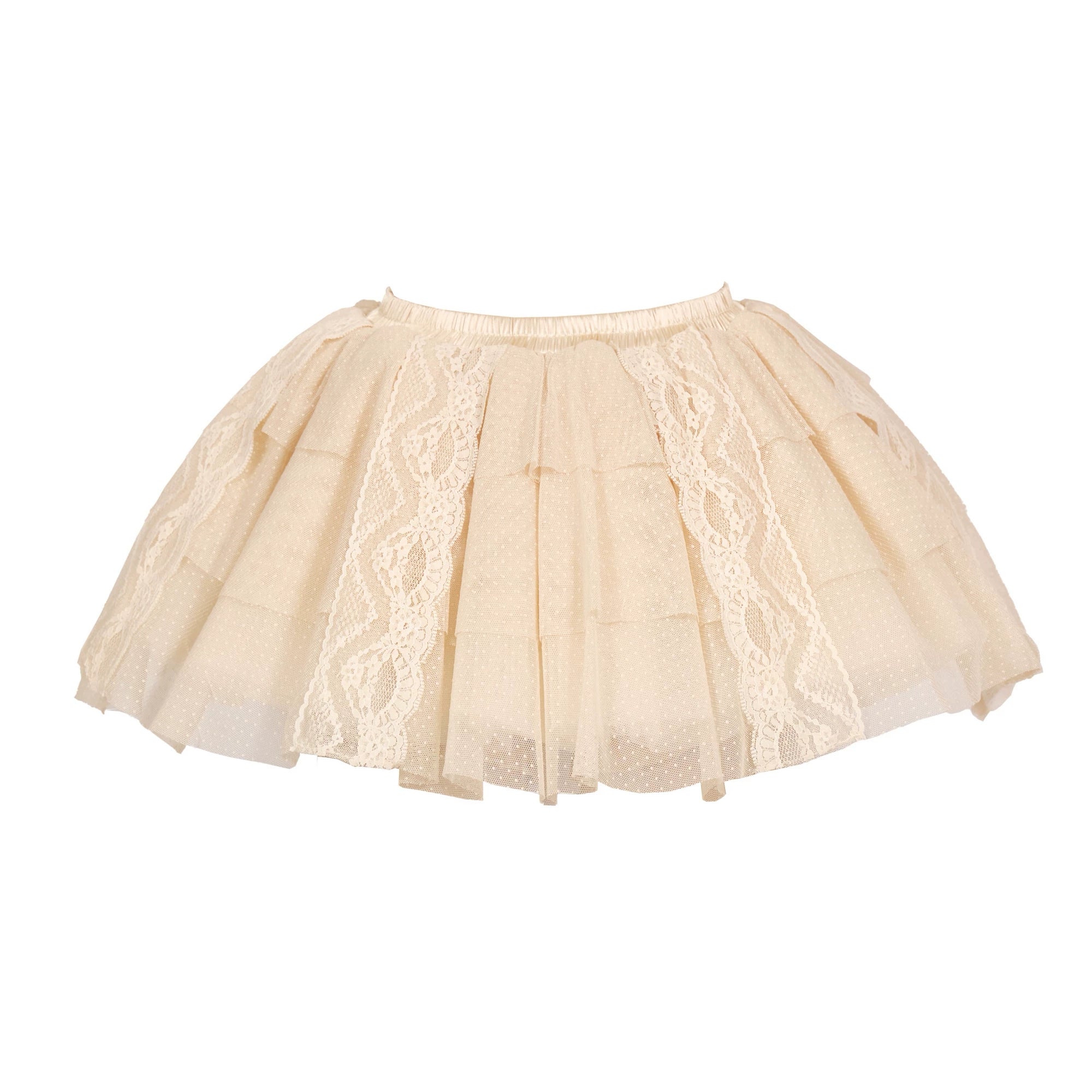Layered Lace Tulle Mini Skirt