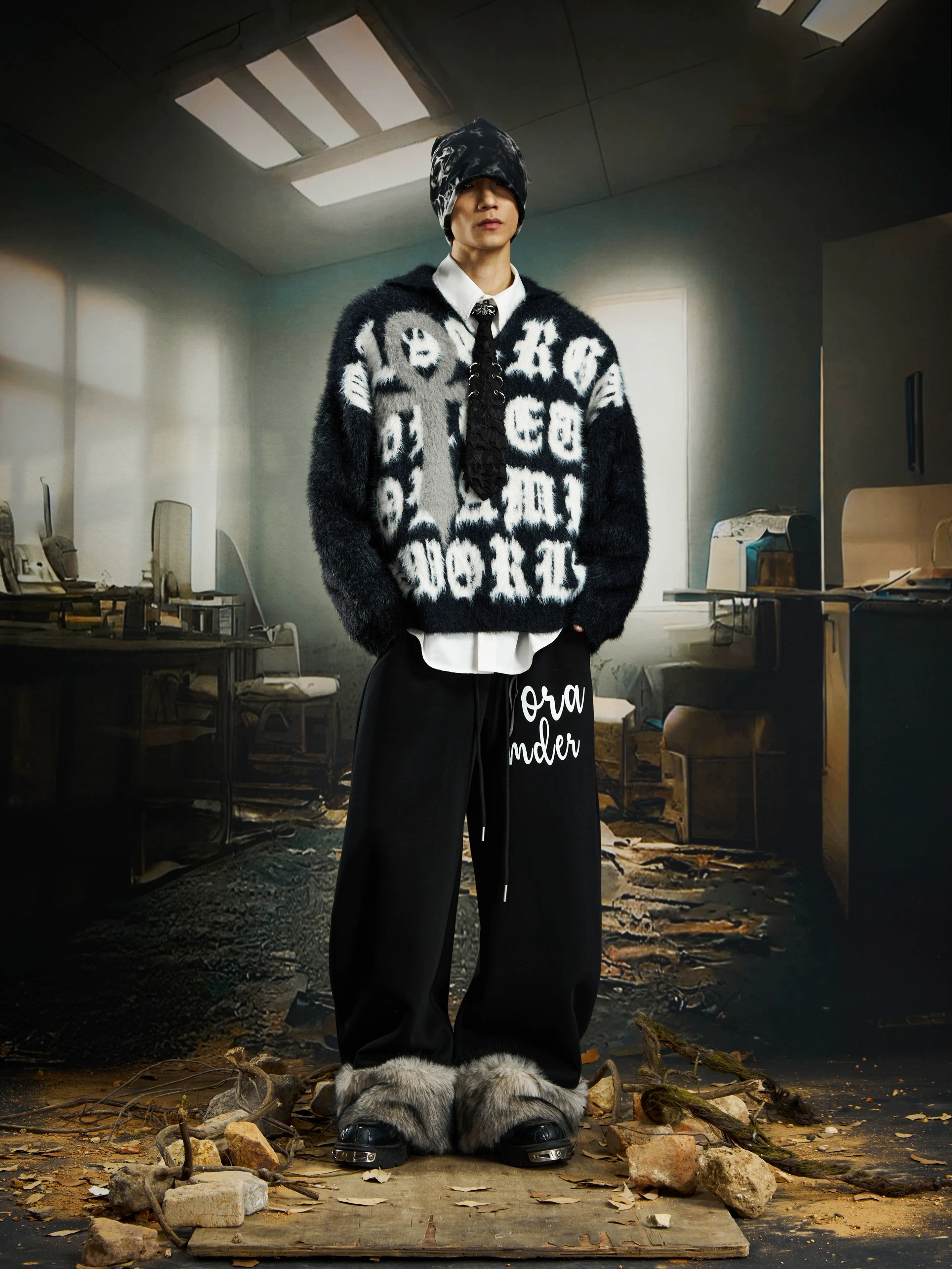 Abyss Gospel Fuzzy Cross Sweater