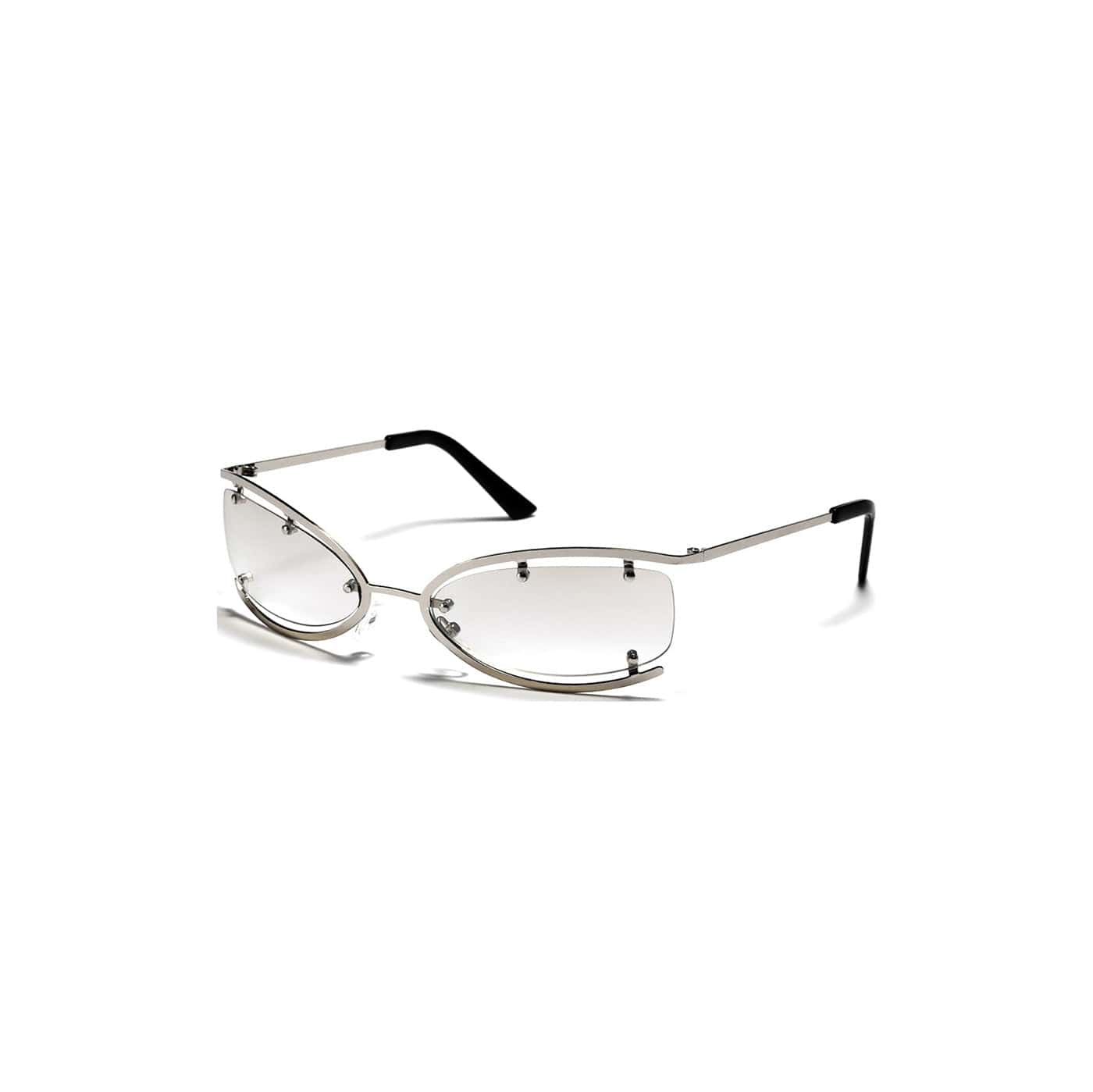 Rimless Rectangle Metal Slim Sunglasses