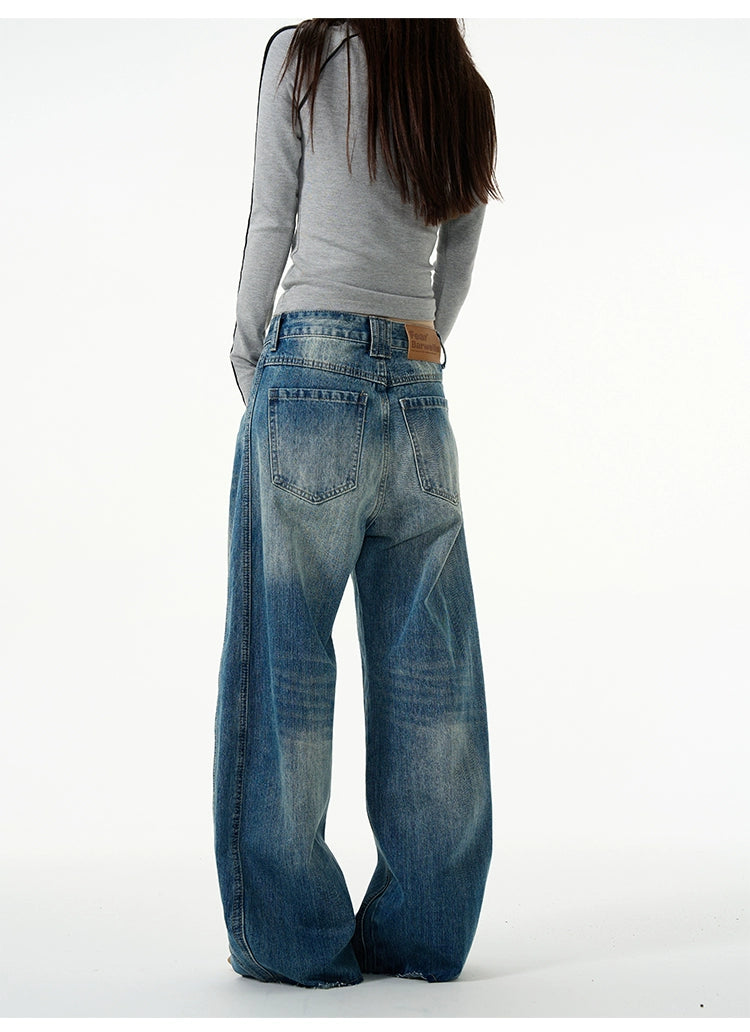 Retro Wash Relaxed Wide-Leg Jeans