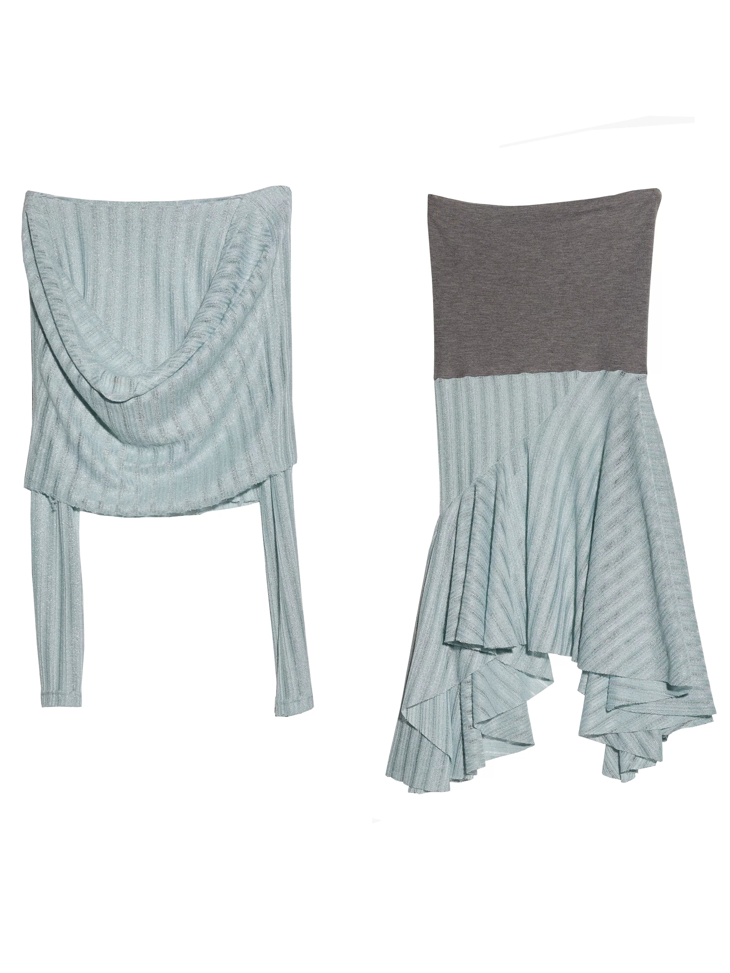 Glacélure Draped Knit Top & Ruffle Skirt