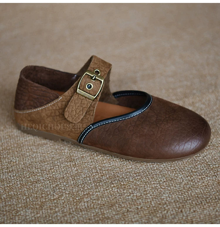 Maren Two-Tone Textured Mary Jane Flats