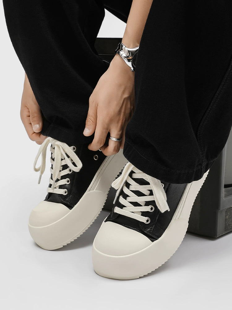 Chunky Platform Black-and-White Sneakers