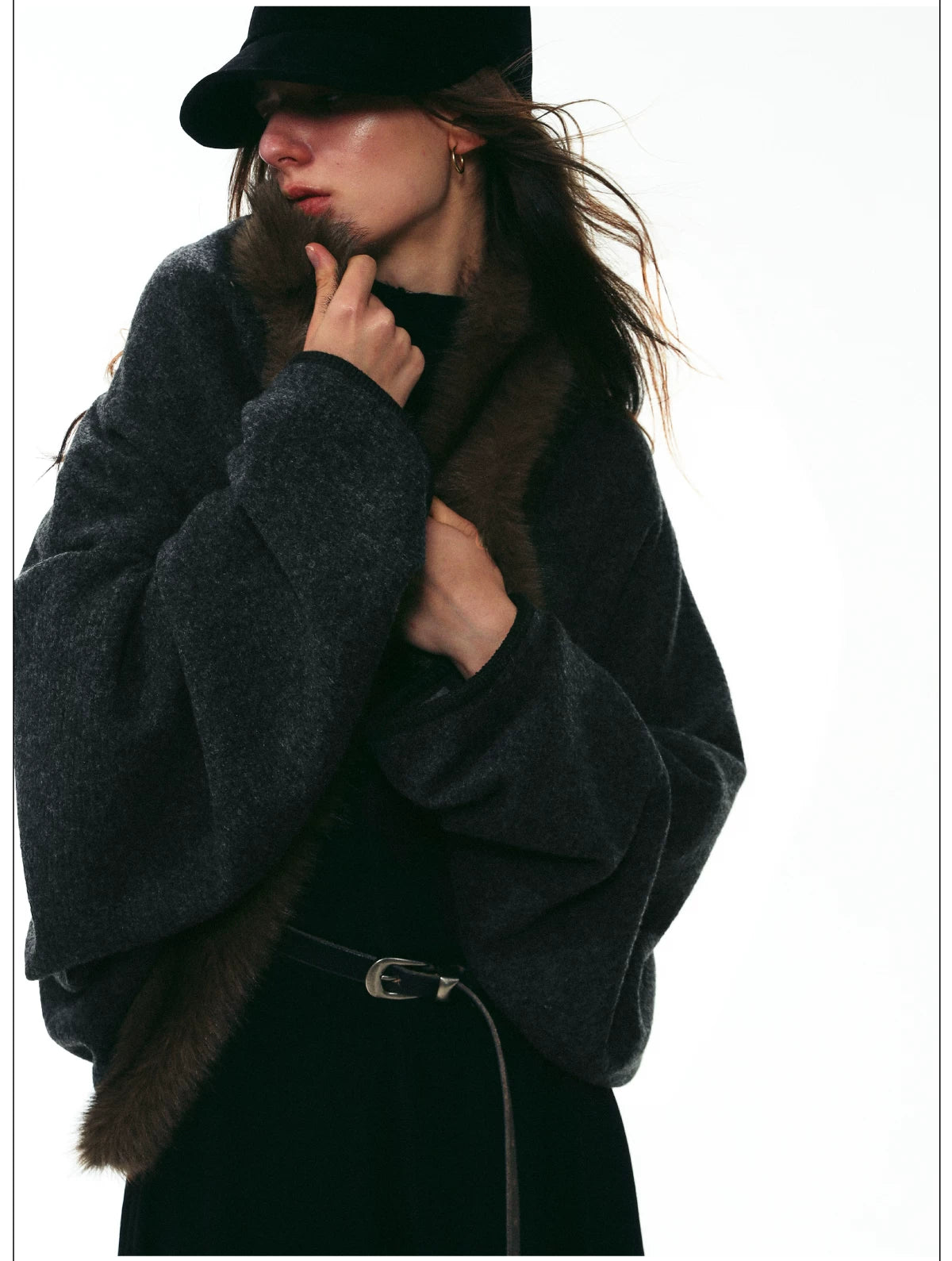 Boucle Fur Collar Jacket