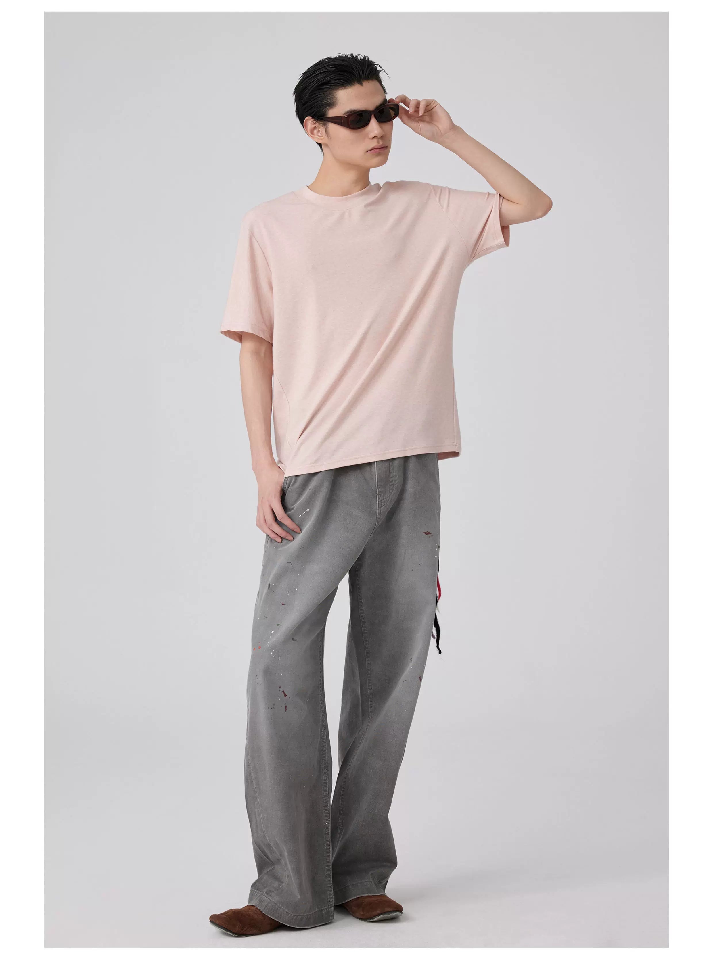 Straight-Leg Painted Pants