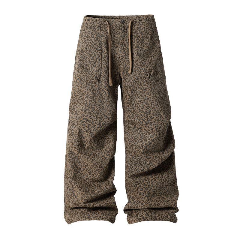 Leopard Print Tactical Cargo Pants - chiclara