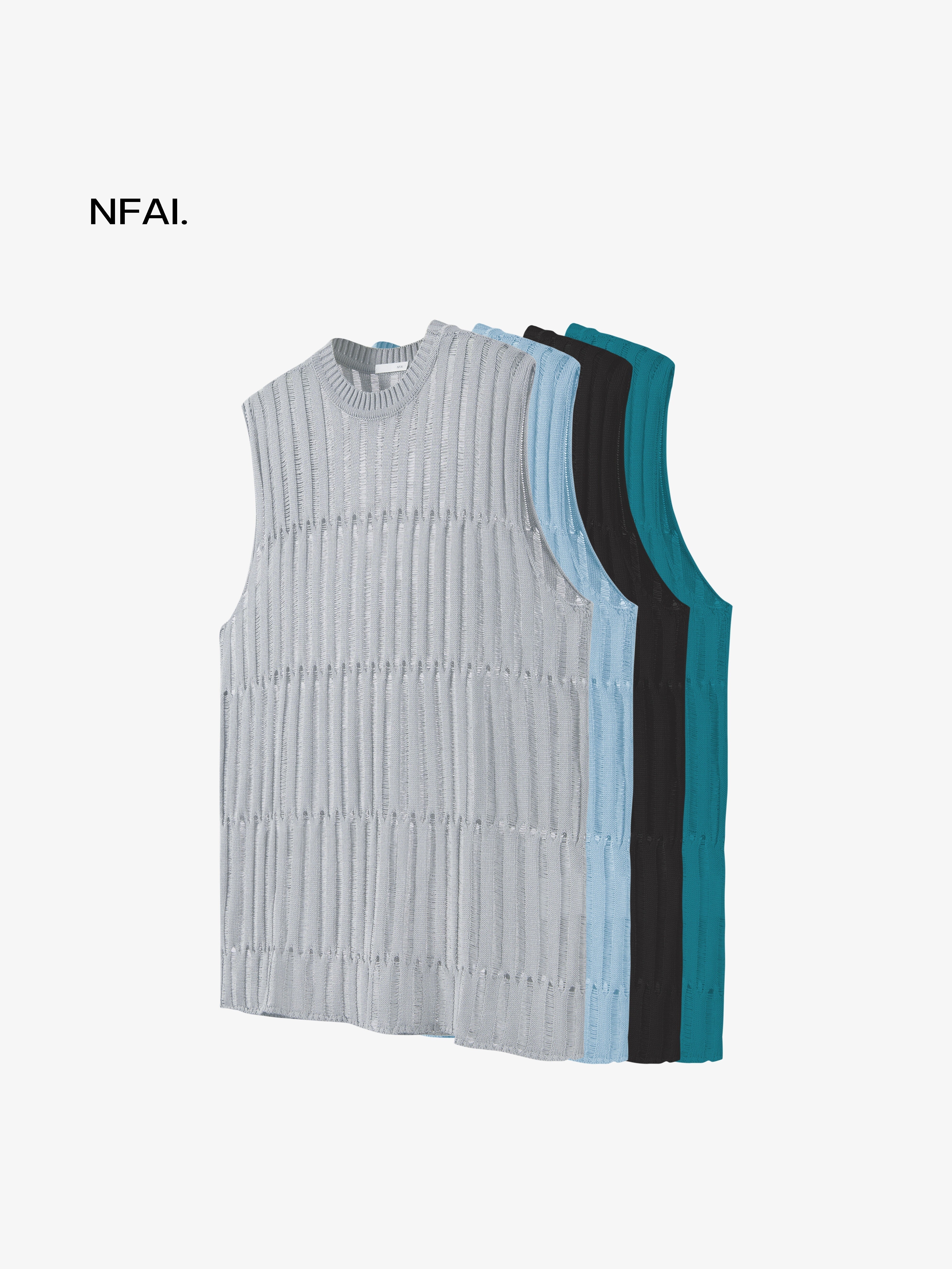 Tree-Pattern Open-Knit Vest