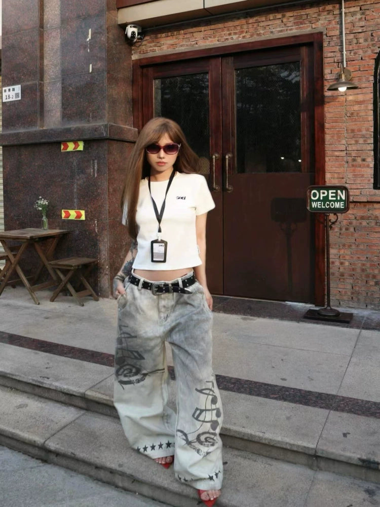 Echo Riff Star Hem Wide Jeans