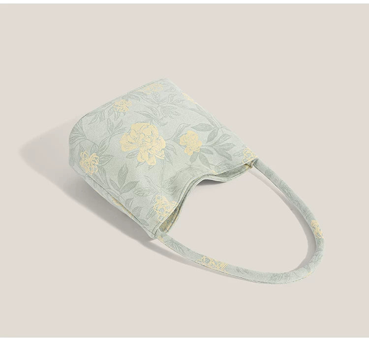 Mint Blossom Hobo Tote