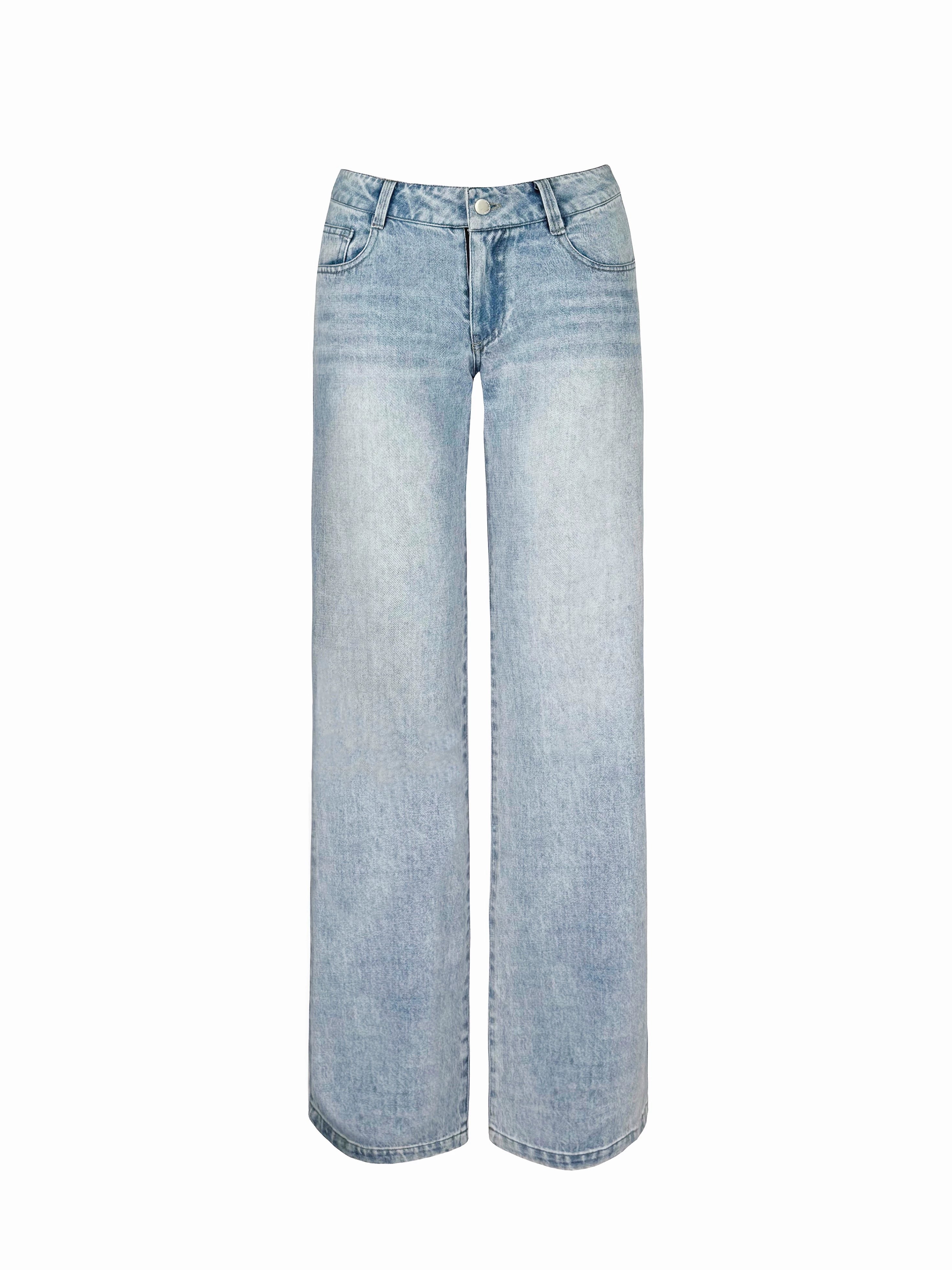 Low-Waist Straight-Leg Denim Jeans