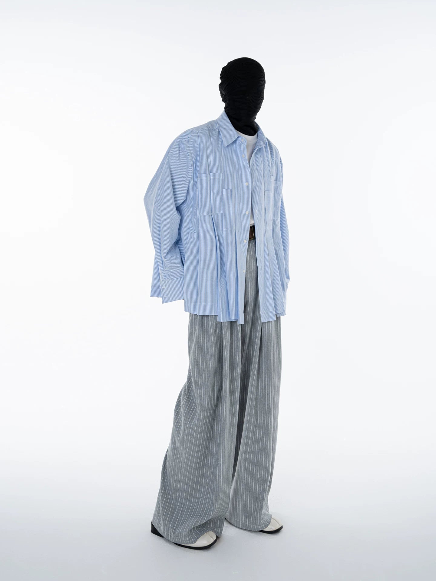 Skyline Drift Pleated Stripe Shirt