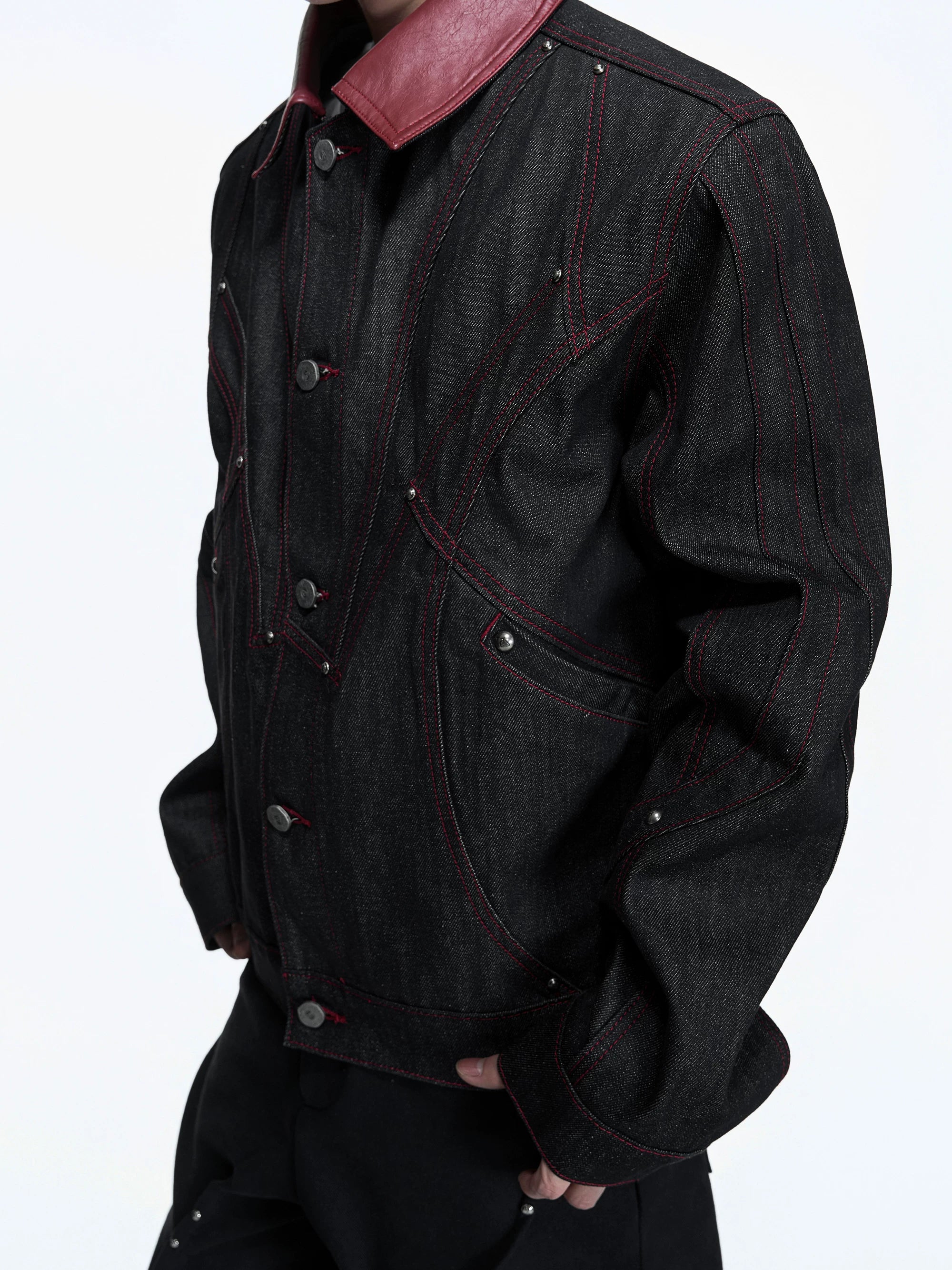 Crimson Yoke Cavalry Denim Jacket