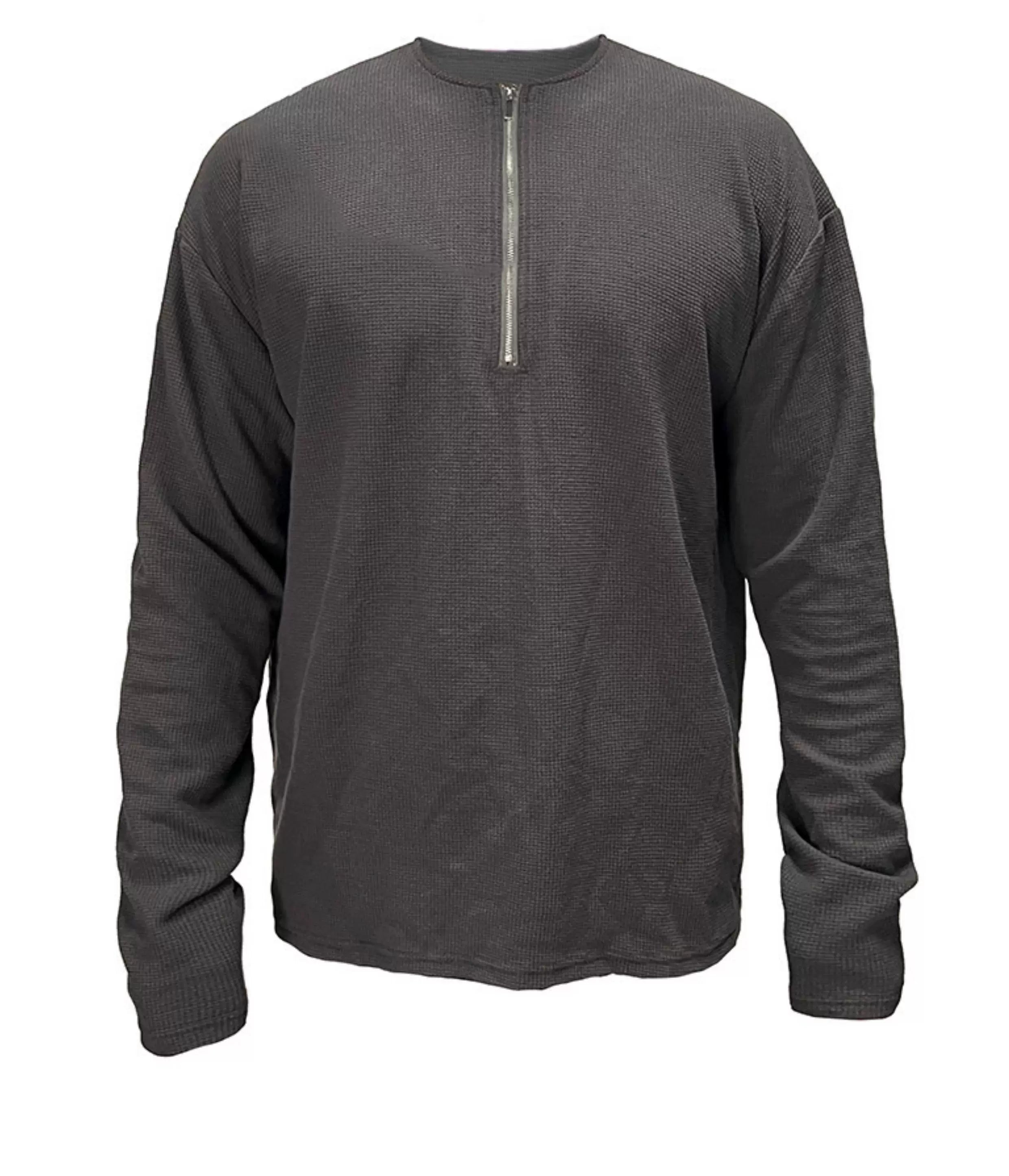 Minimal Half-Zip Long-Sleeve Sweatshirt