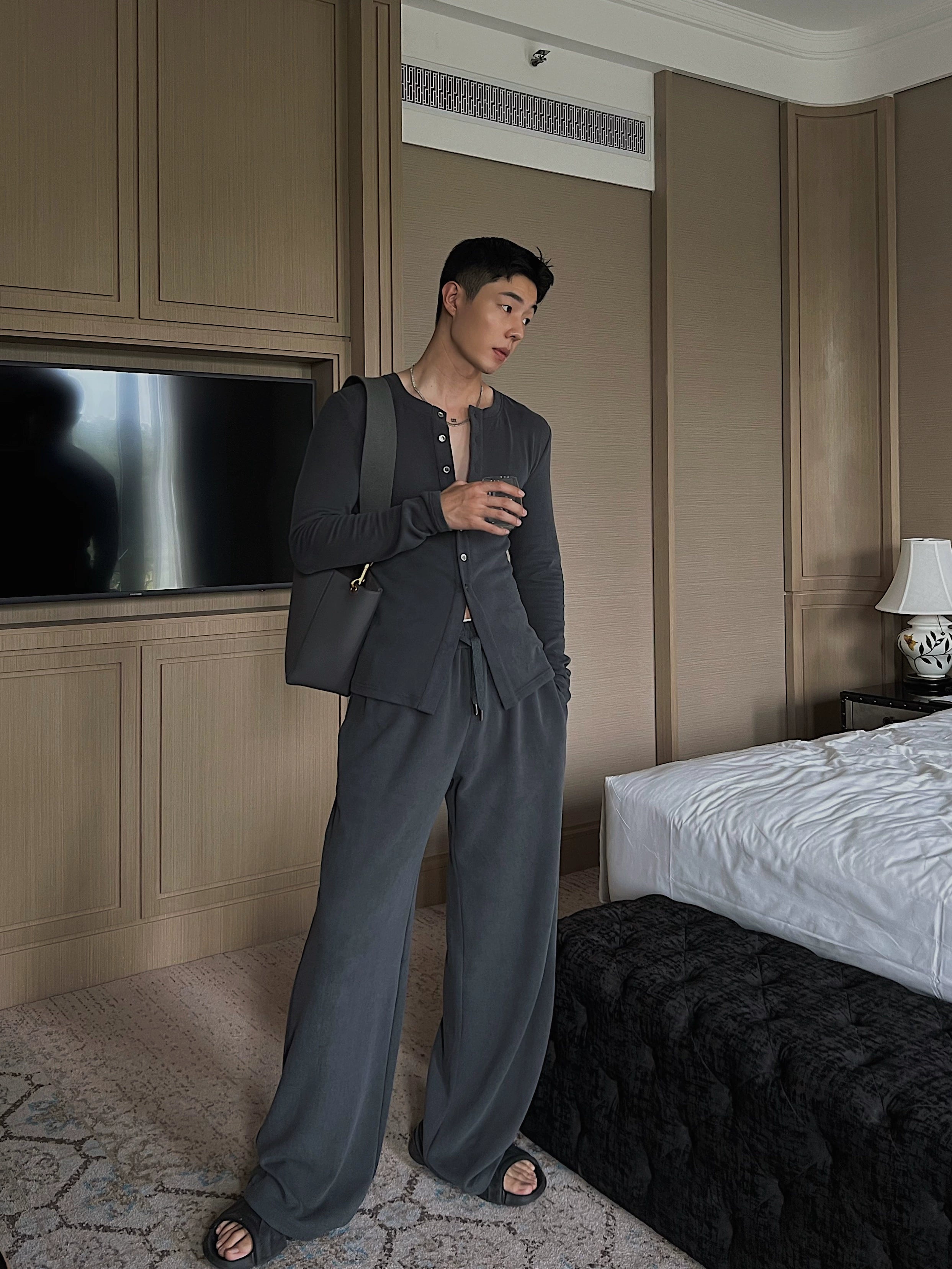 Dark Gray Casual Home Suit