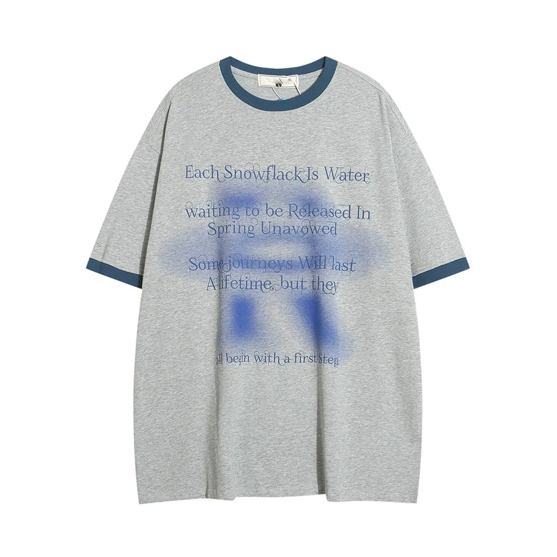 Oversized Faded Gradient Ringer T-shirt